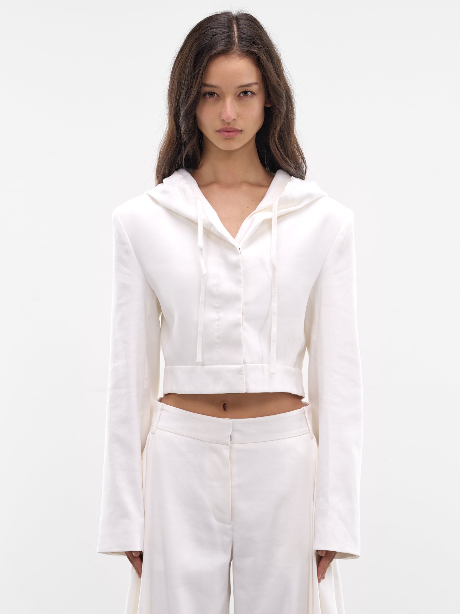 White Noa Linen Hoodie (26016050-WHITE)