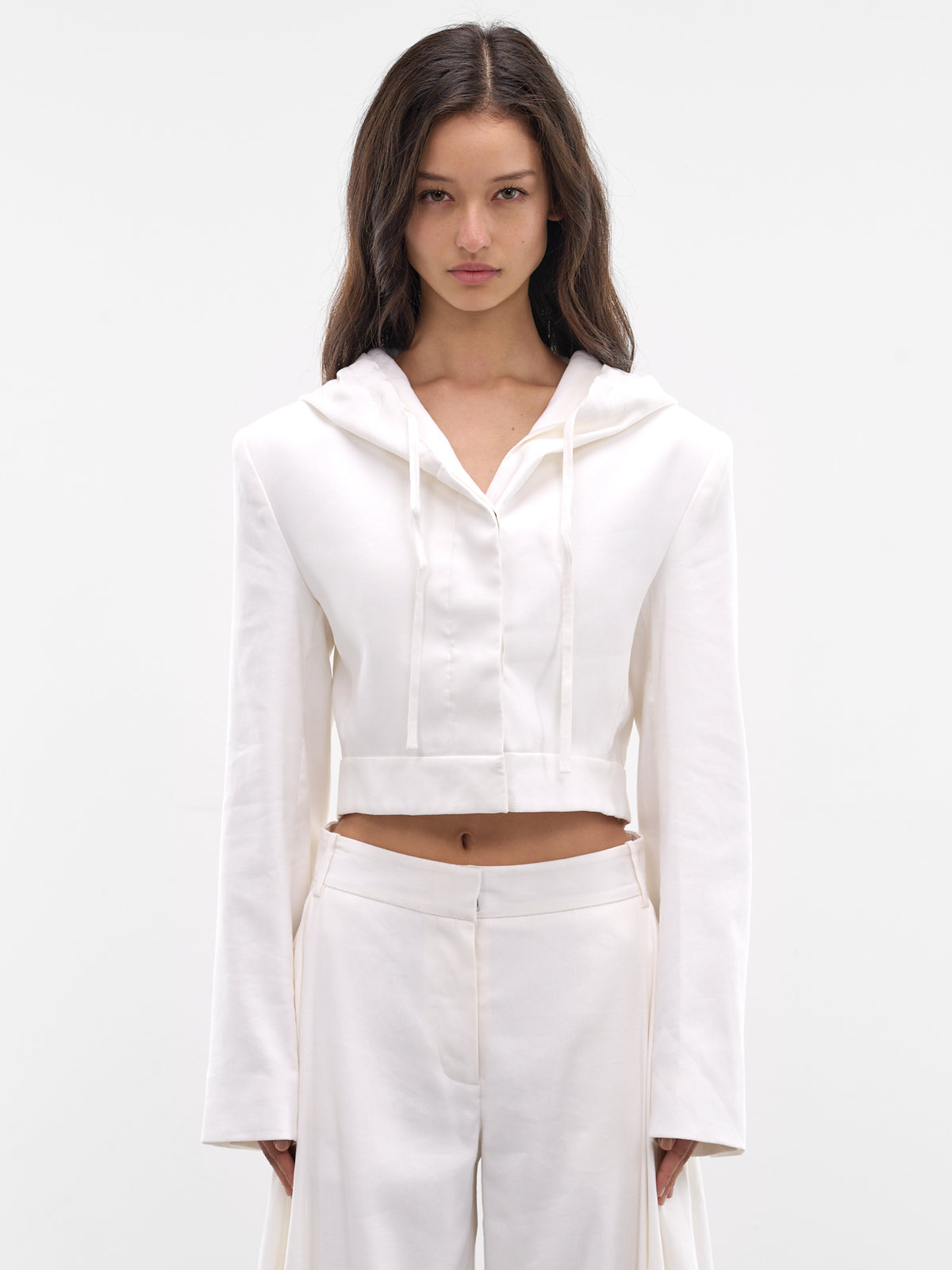 White Noa Linen Hoodie (26016050-WHITE)
