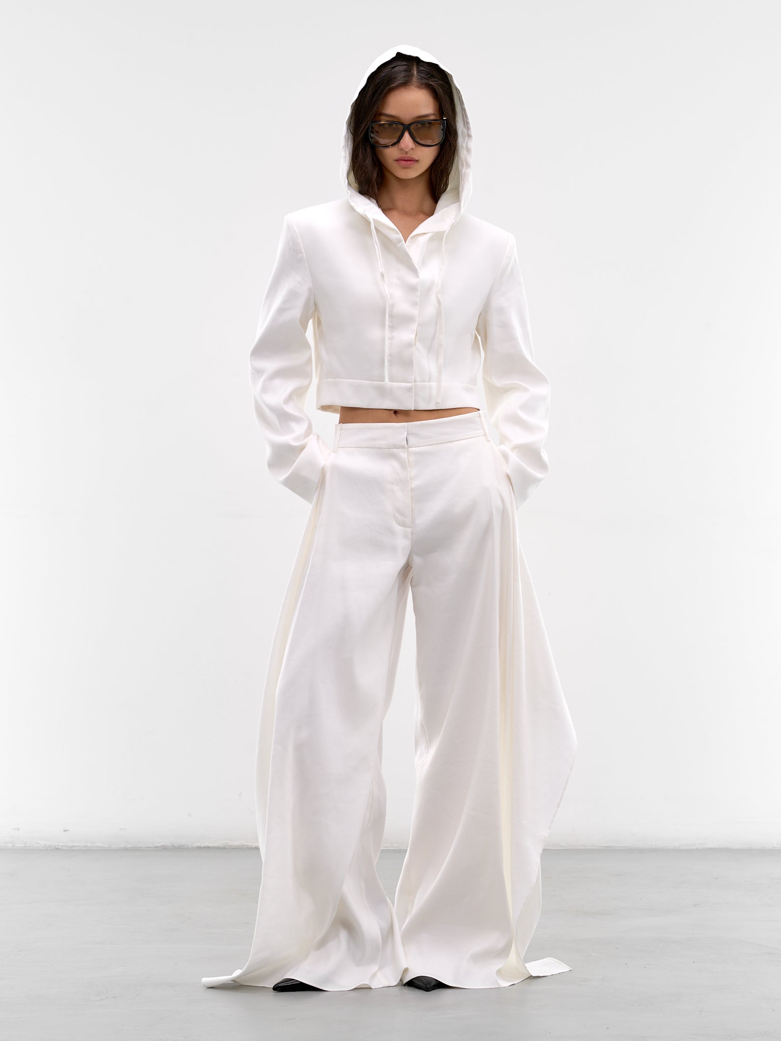 White Noa Linen Hoodie (26016050-WHITE)