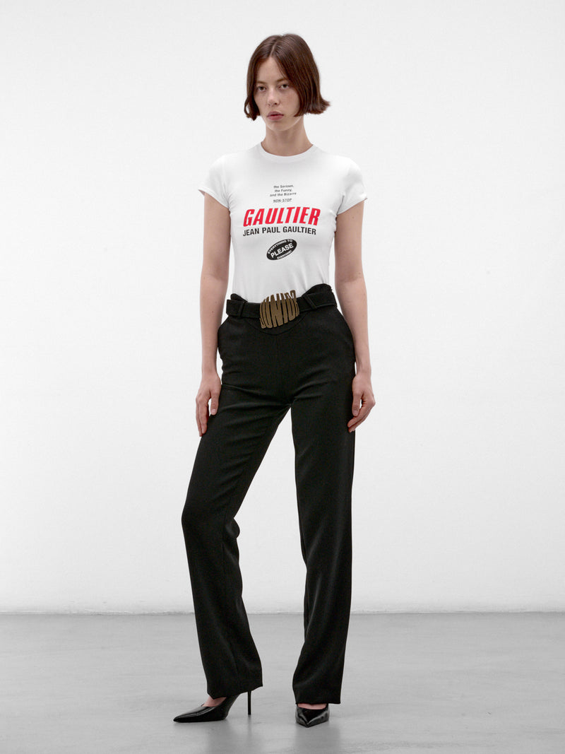 Black Sculptural Waist Tailored Trousers (26/04-W-TR179-W124-00-BLACK)