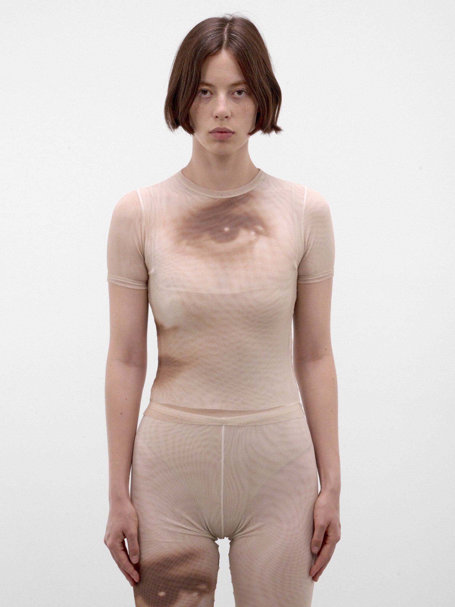Beige Trompe L'oeil Eye Tank (26/04-W-TO563-M032P-68-BEIGE)