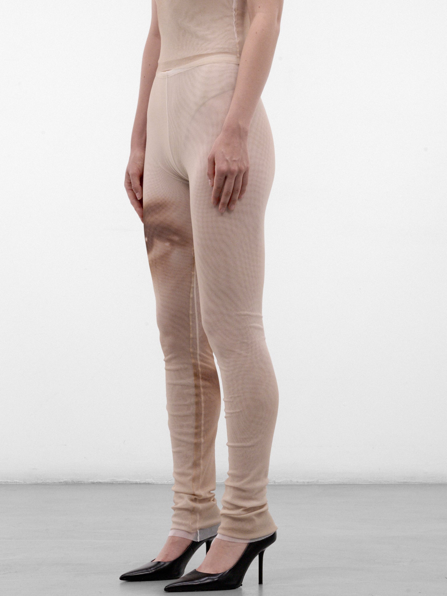 Beige Trompe L'oeil Eye Leggings (26/04-W-TR170-M032P-68-BEIGE)