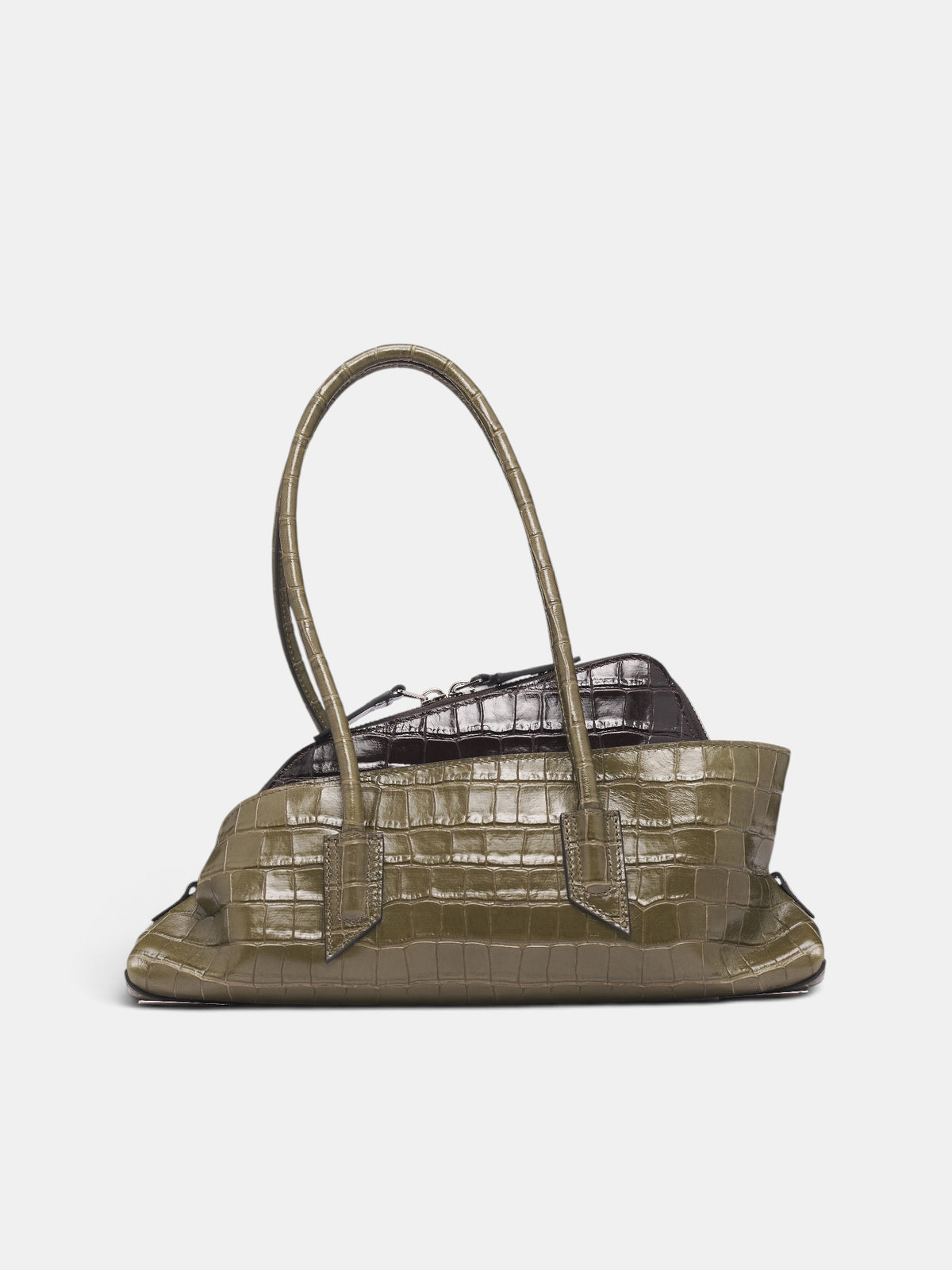 Green Croc-Embossed Leather Bag (260WAH00058-GREEN)