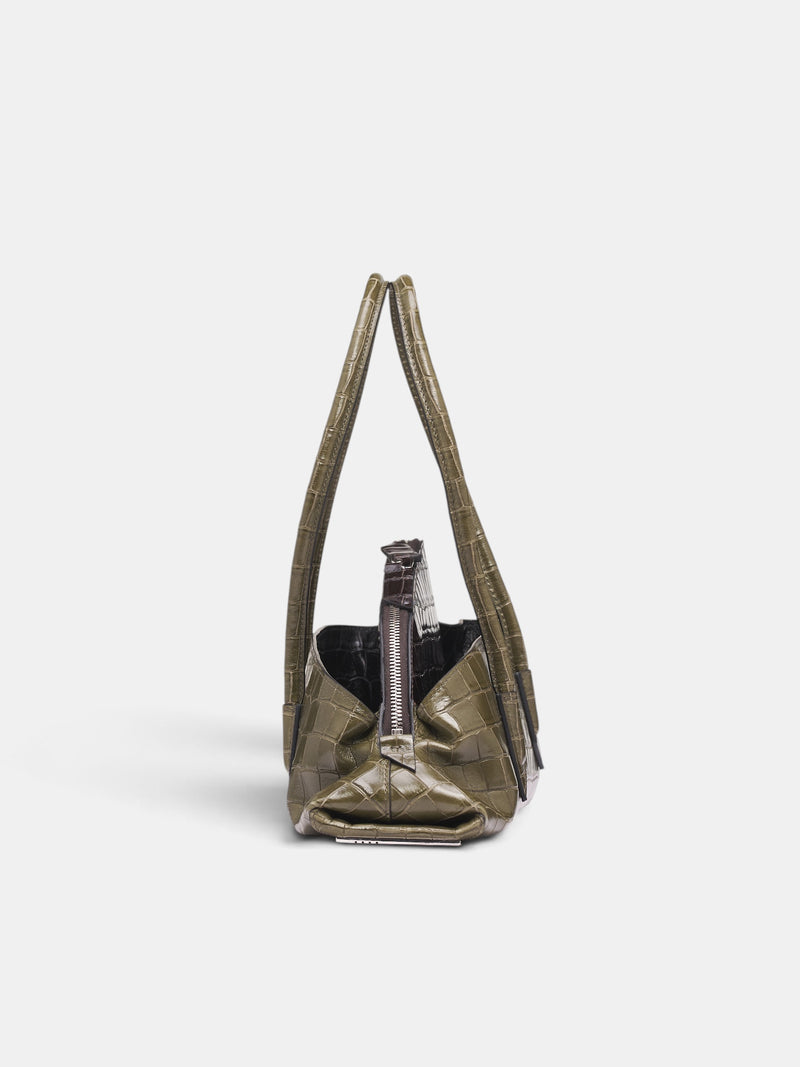 Green Croc-Embossed Leather Bag (260WAH00058-GREEN)