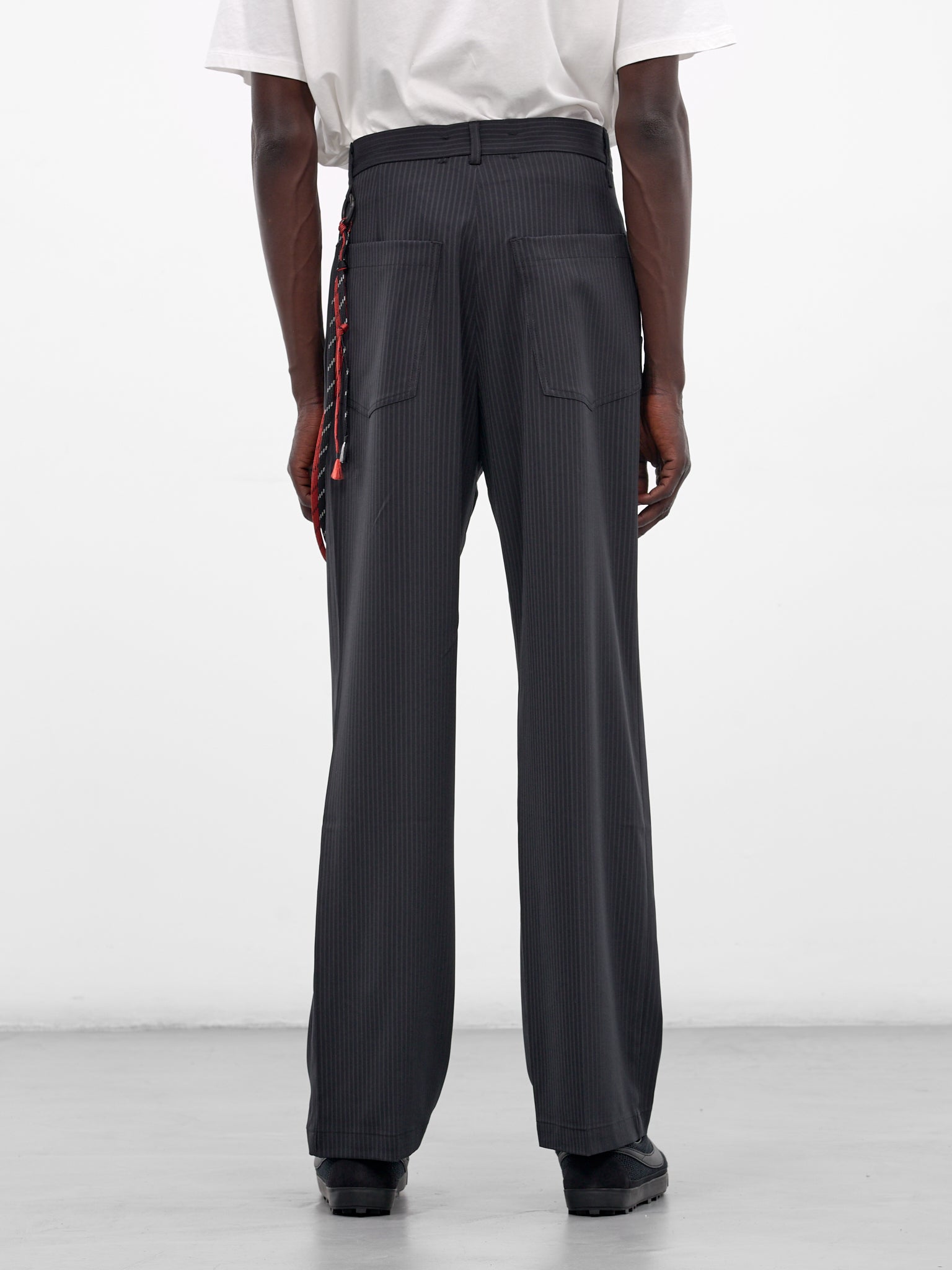 Navy Pleated Pinstripe Tailored Pants (261-MPT084-NAVY)