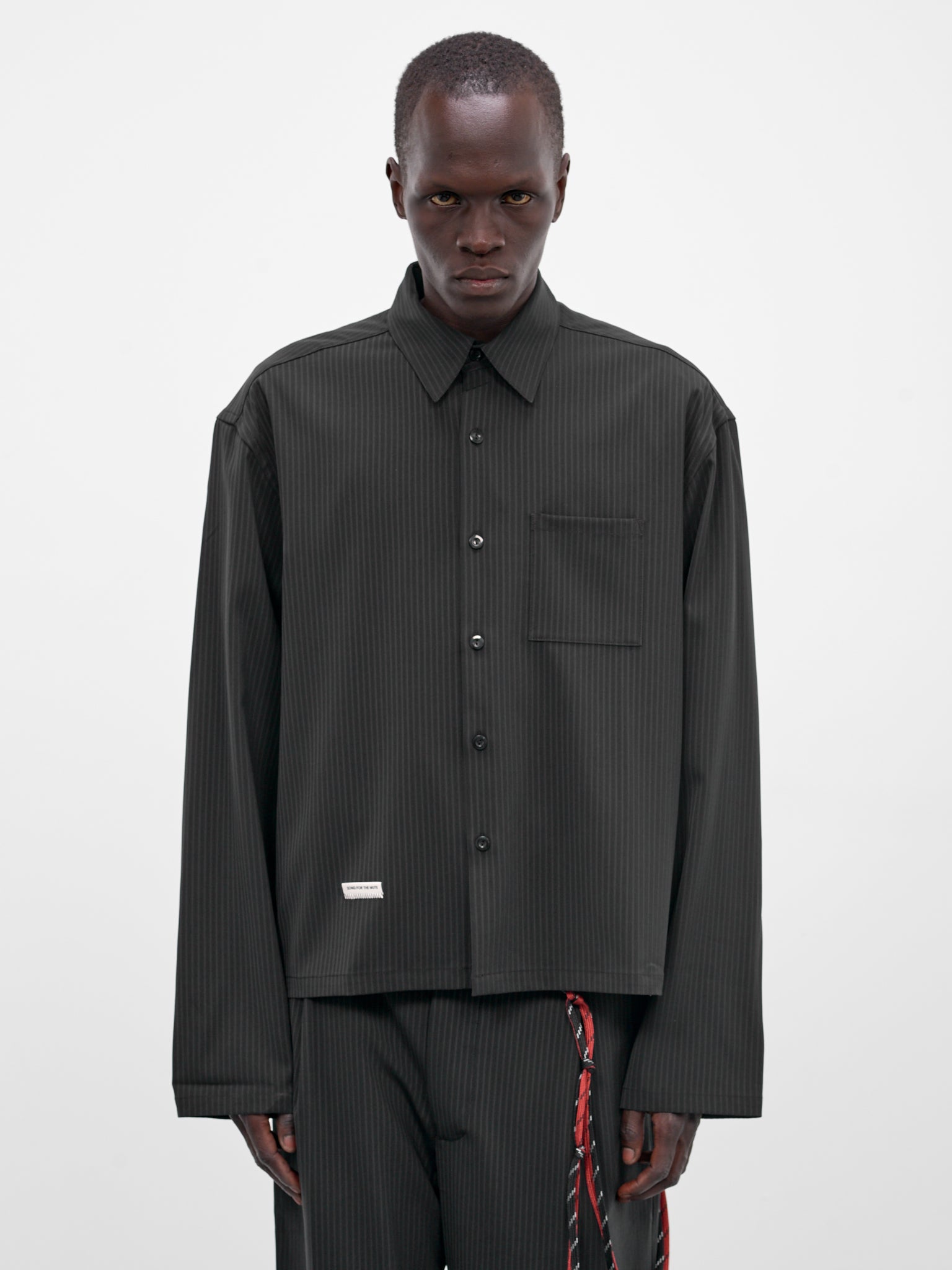 Navy Pinstripe Boxy Shirt (261-MSH073-NAVY)