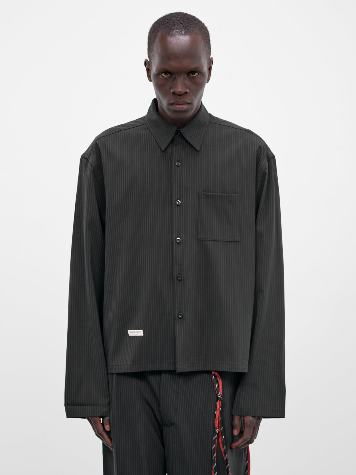 Navy Pinstripe Boxy Shirt (261-MSH073-NAVY)