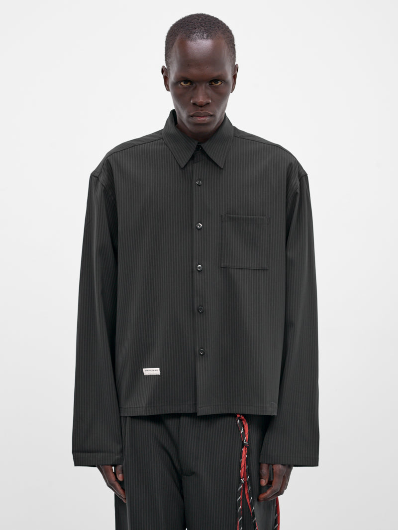 Navy Pinstripe Boxy Shirt (261-MSH073-NAVY)