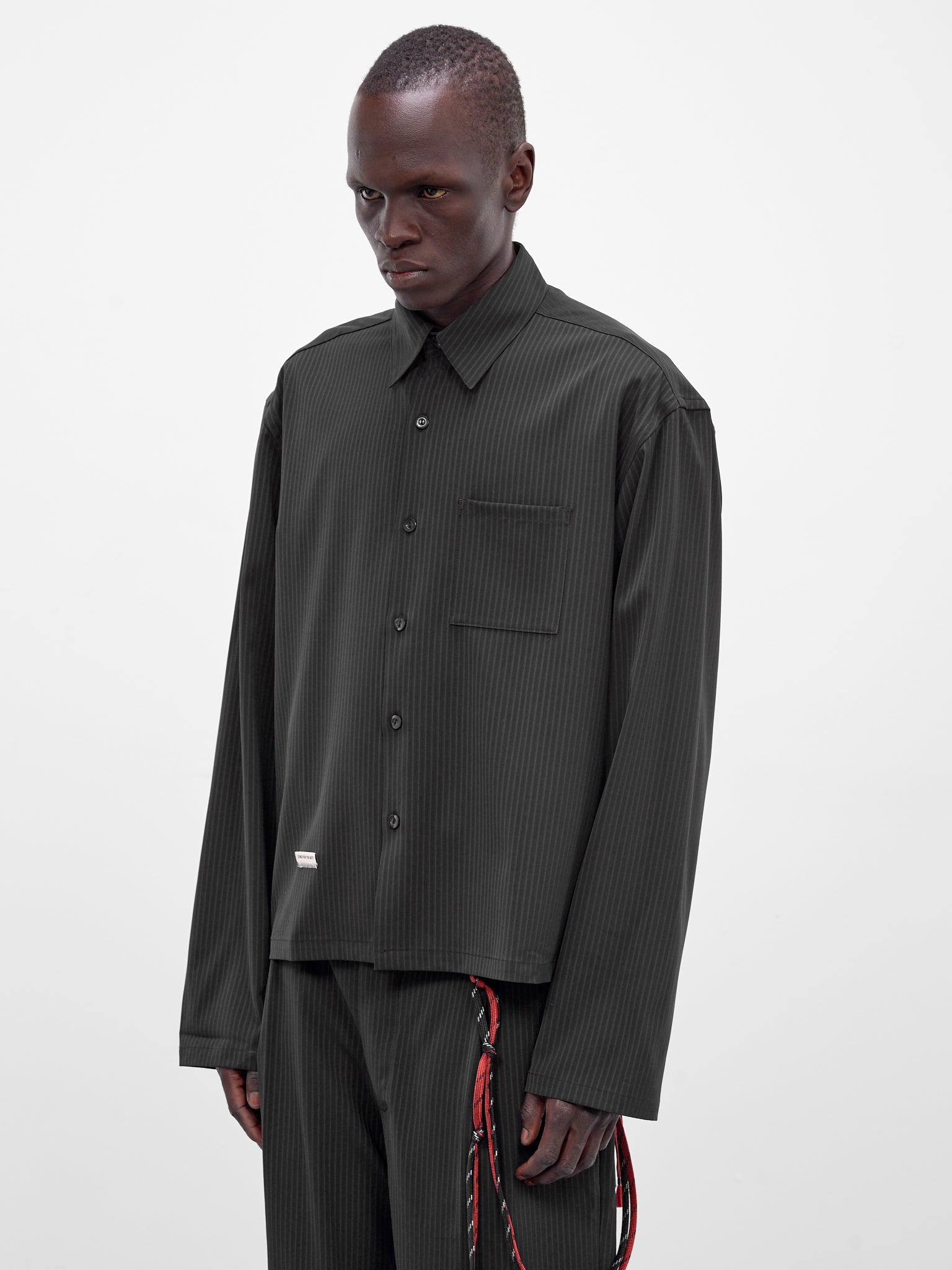 Navy Pinstripe Boxy Shirt (261-MSH073-NAVY)