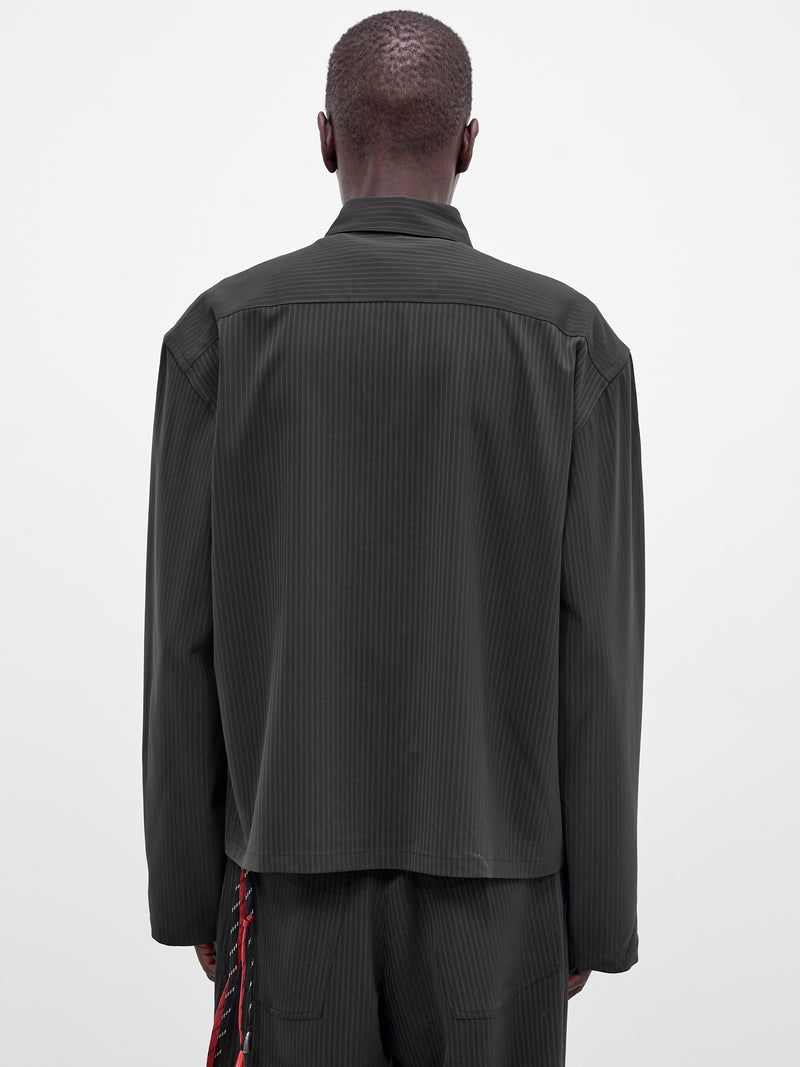 Navy Pinstripe Boxy Shirt (261-MSH073-NAVY)