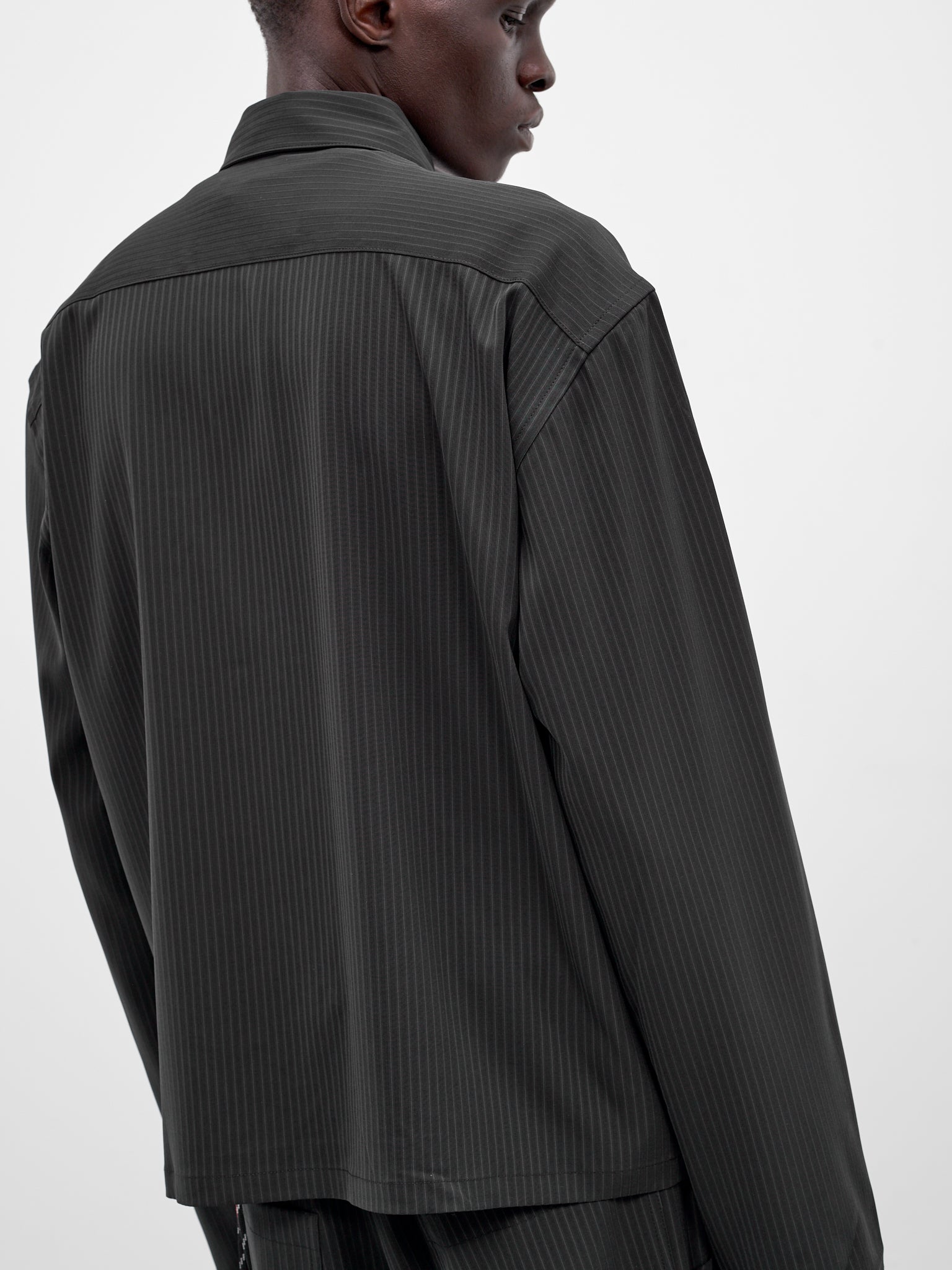 Navy Pinstripe Boxy Shirt (261-MSH073-NAVY)