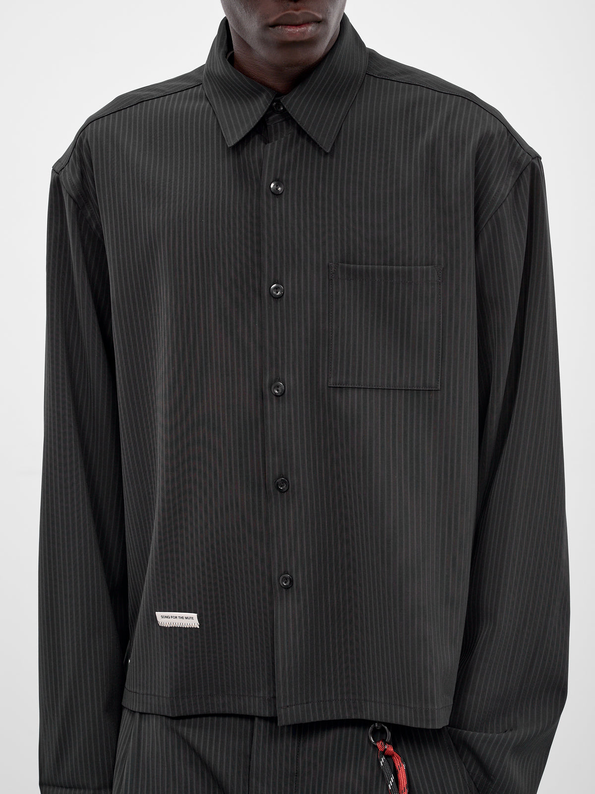 Navy Pinstripe Boxy Shirt (261-MSH073-NAVY)
