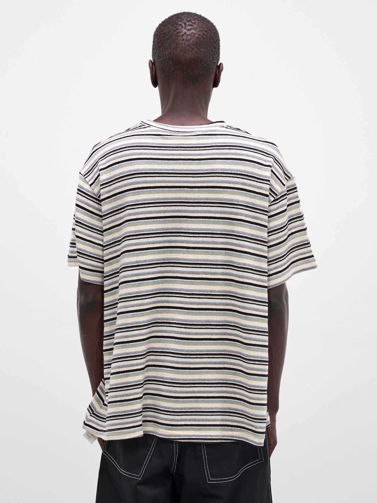 Striped Knit Oversized Boxy Tee (261-MTS033-MULTI)