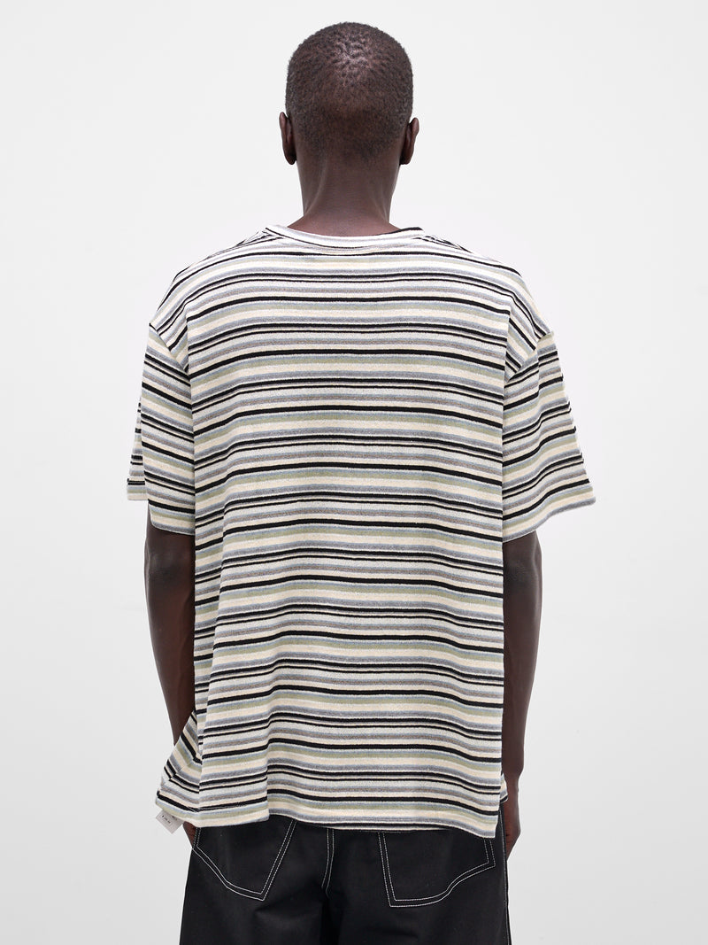 Striped Knit Oversized Boxy Tee (261-MTS033-MULTI)