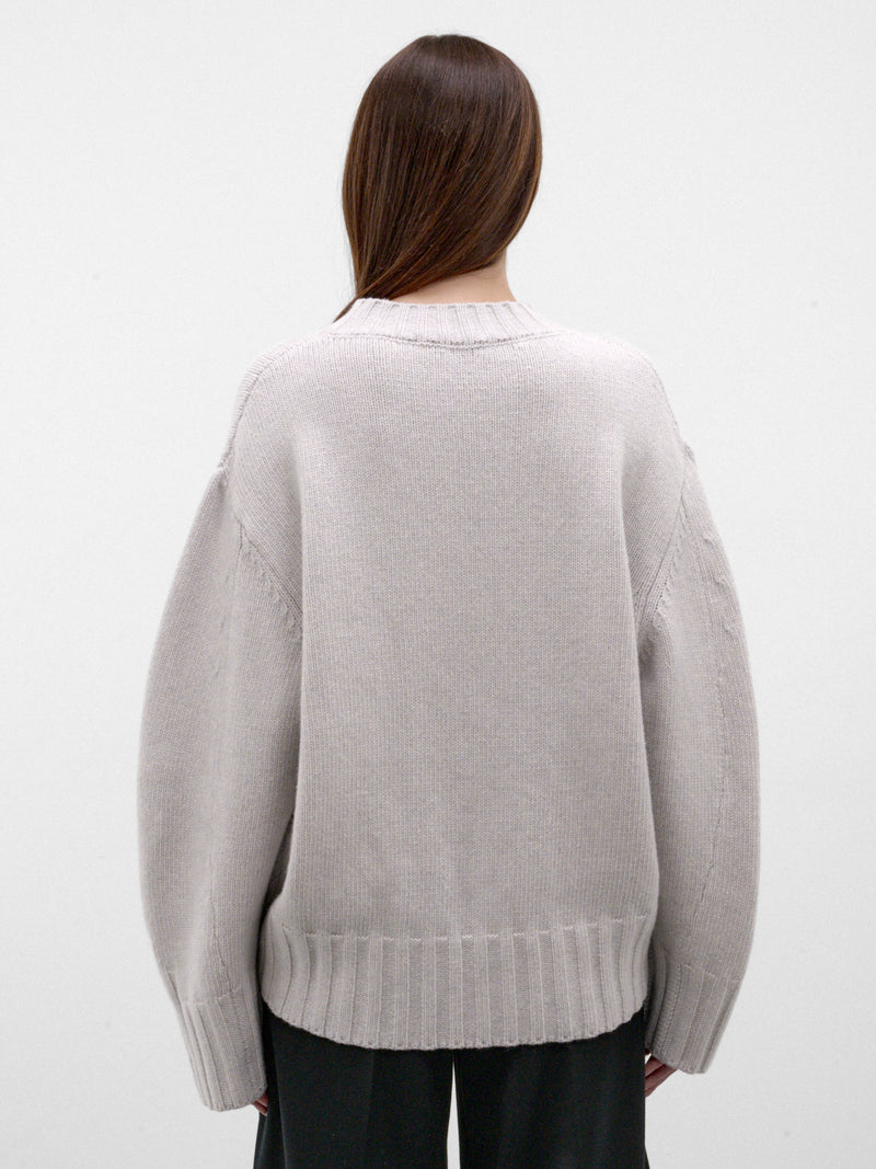 Gray Wool-Cashmere Knit Sweater (261WCK00126-LIGHT-GREY)