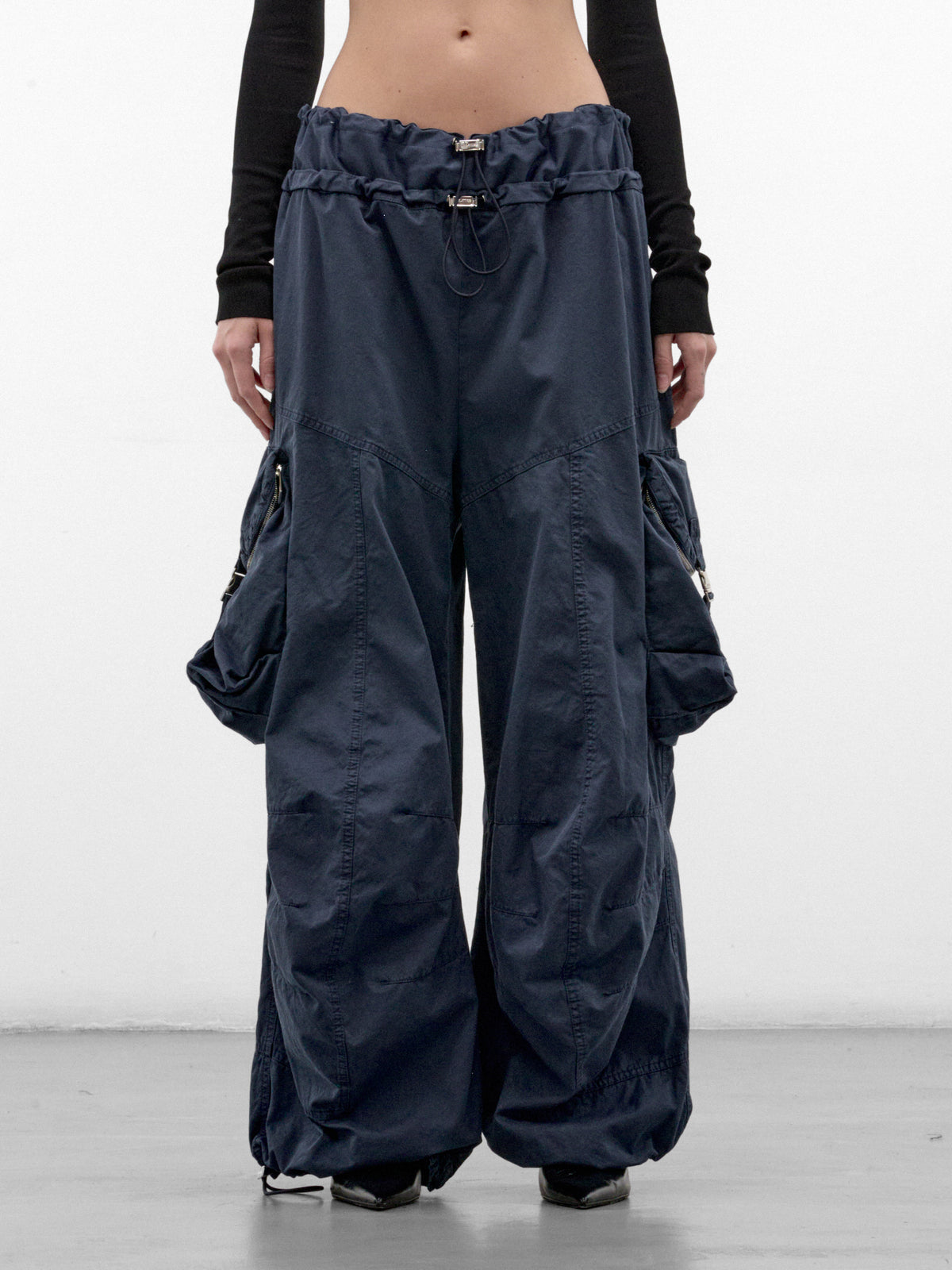 Washed Blue Wide Cargo Pants (261WCP00313-WASHED-BLUE)
