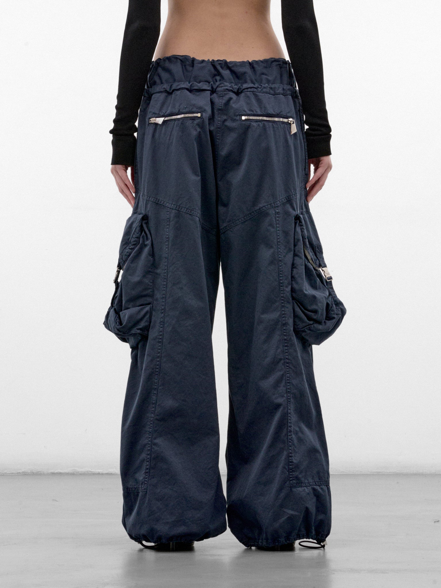 Washed Blue Wide Cargo Pants (261WCP00313-WASHED-BLUE)