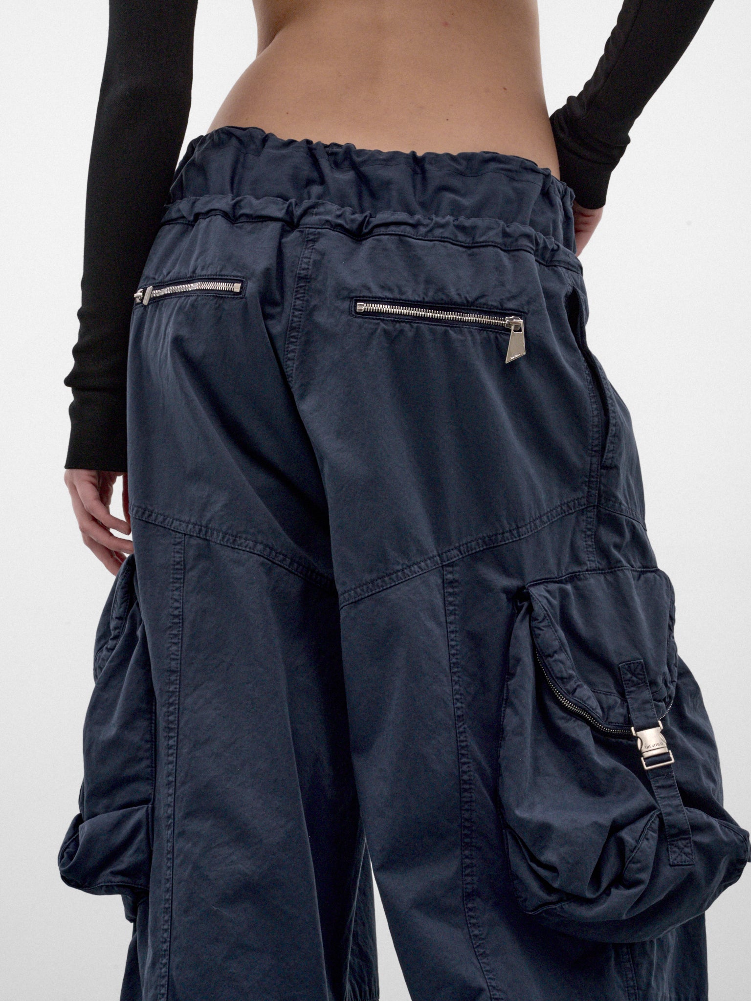 Washed Blue Wide Cargo Pants (261WCP00313-WASHED-BLUE)