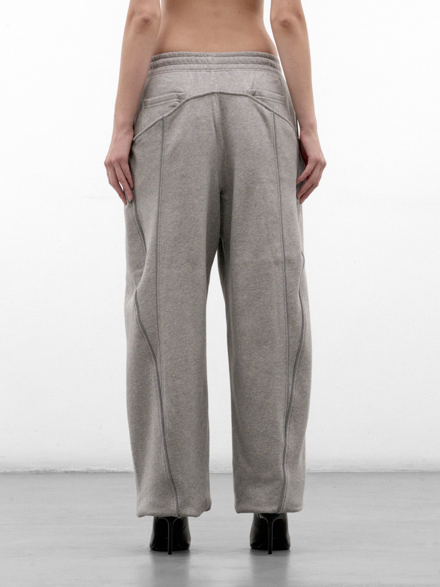 Gray Cotton Wide Leg Sweatpants (261WCP00318-GREY)