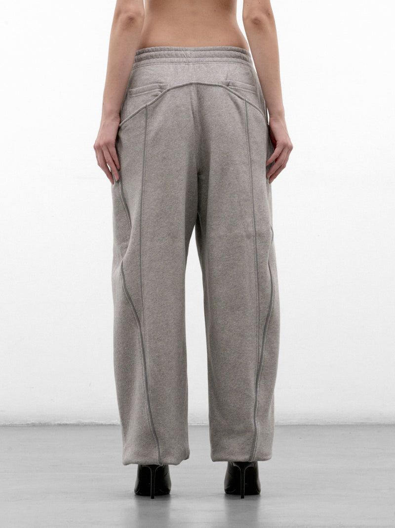 Gray Cotton Wide Leg Sweatpants (261WCP00318-GREY)