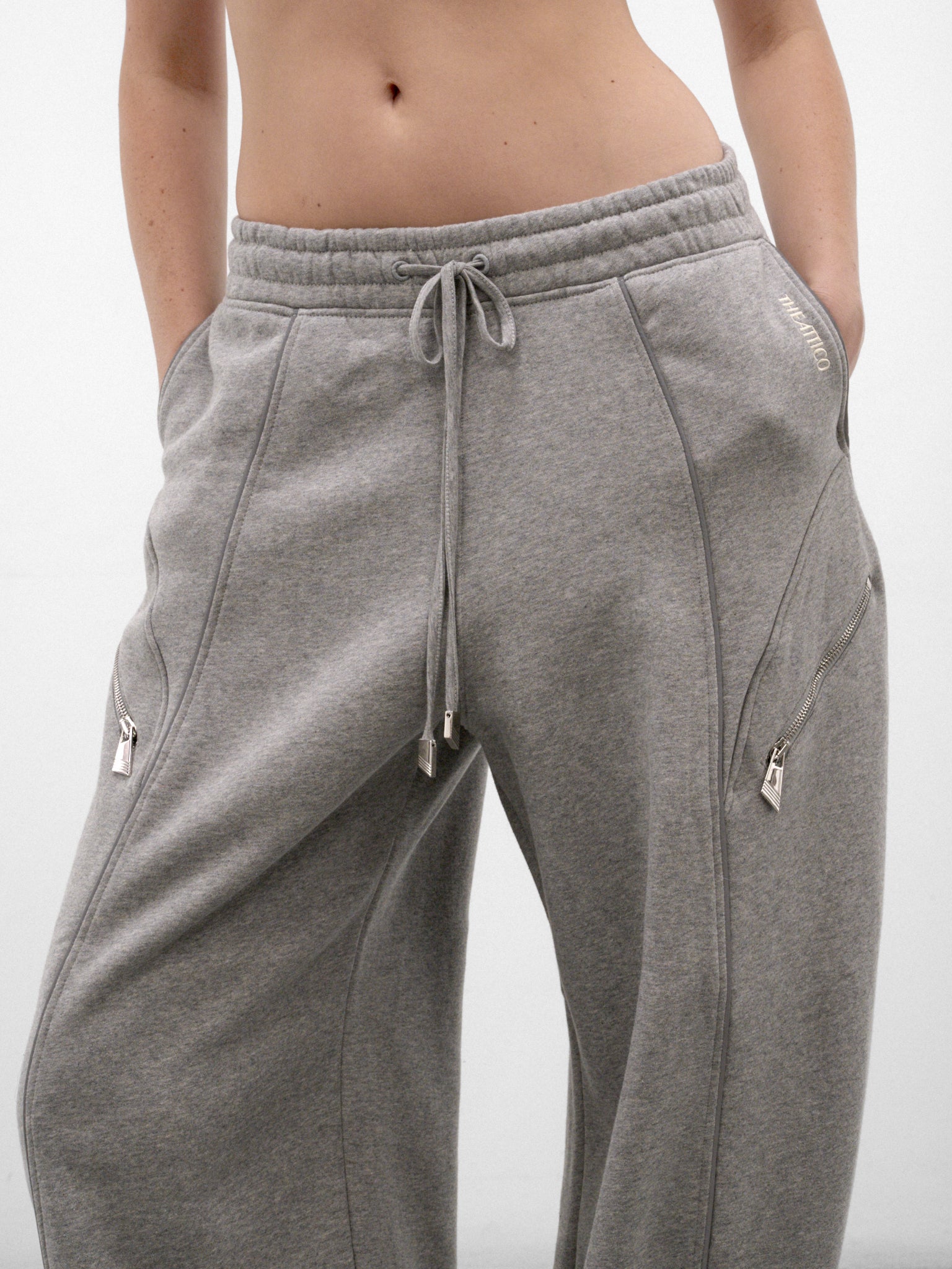 Gray Cotton Wide Leg Sweatpants (261WCP00318-GREY)