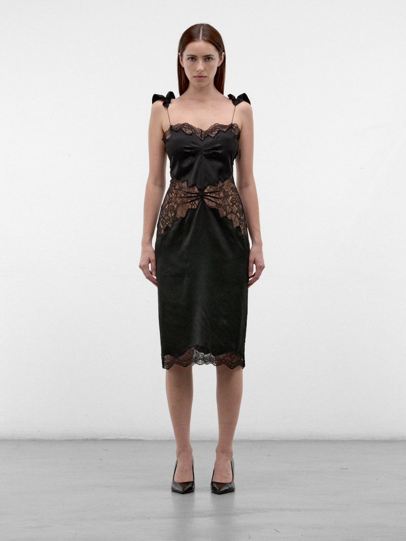 Black Floral Lace Camisole Dress (261WCW00315-BLACK)
