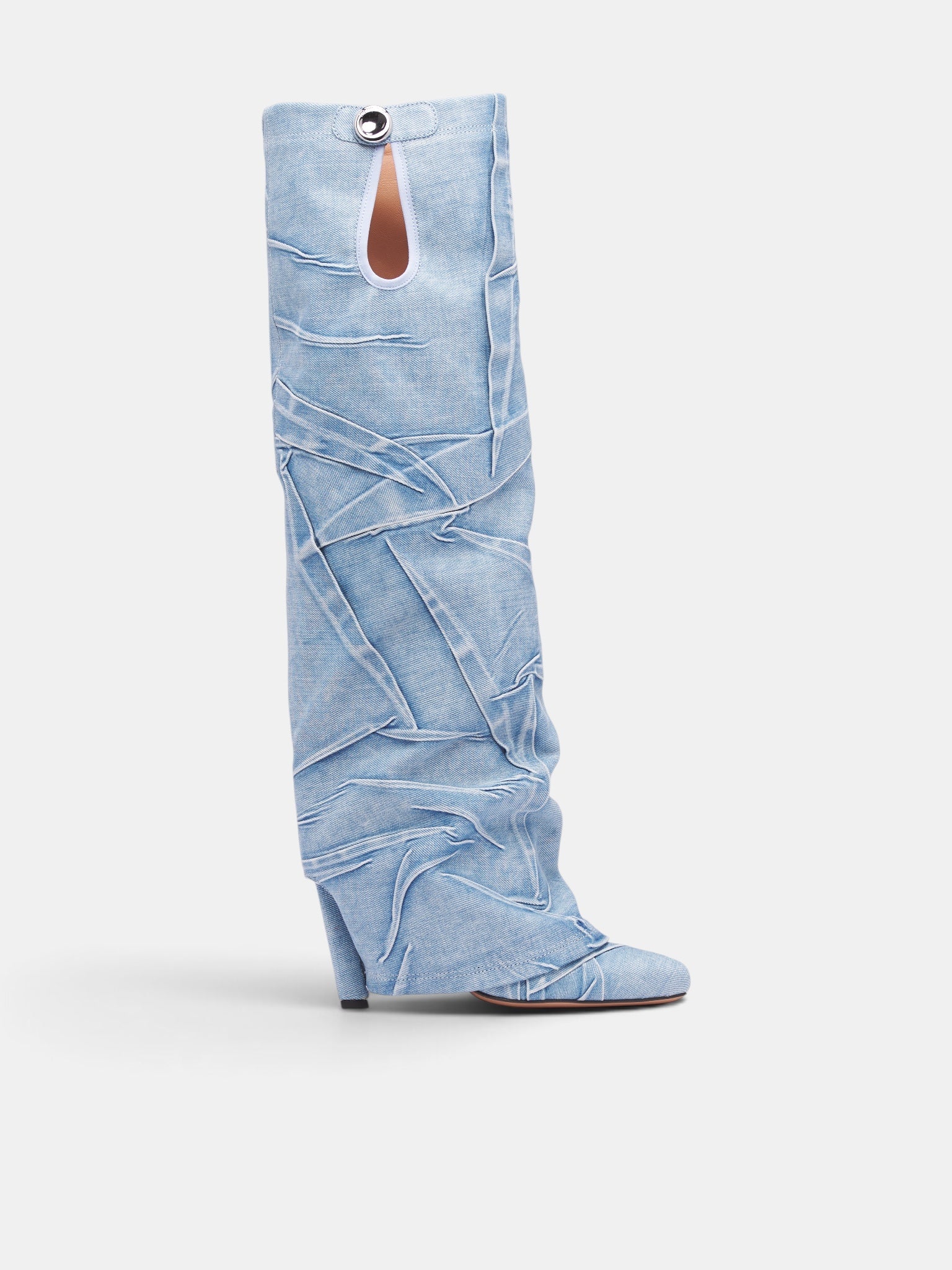 Blue Denim Folded Leon Boots (261WSH00923-BLUE)