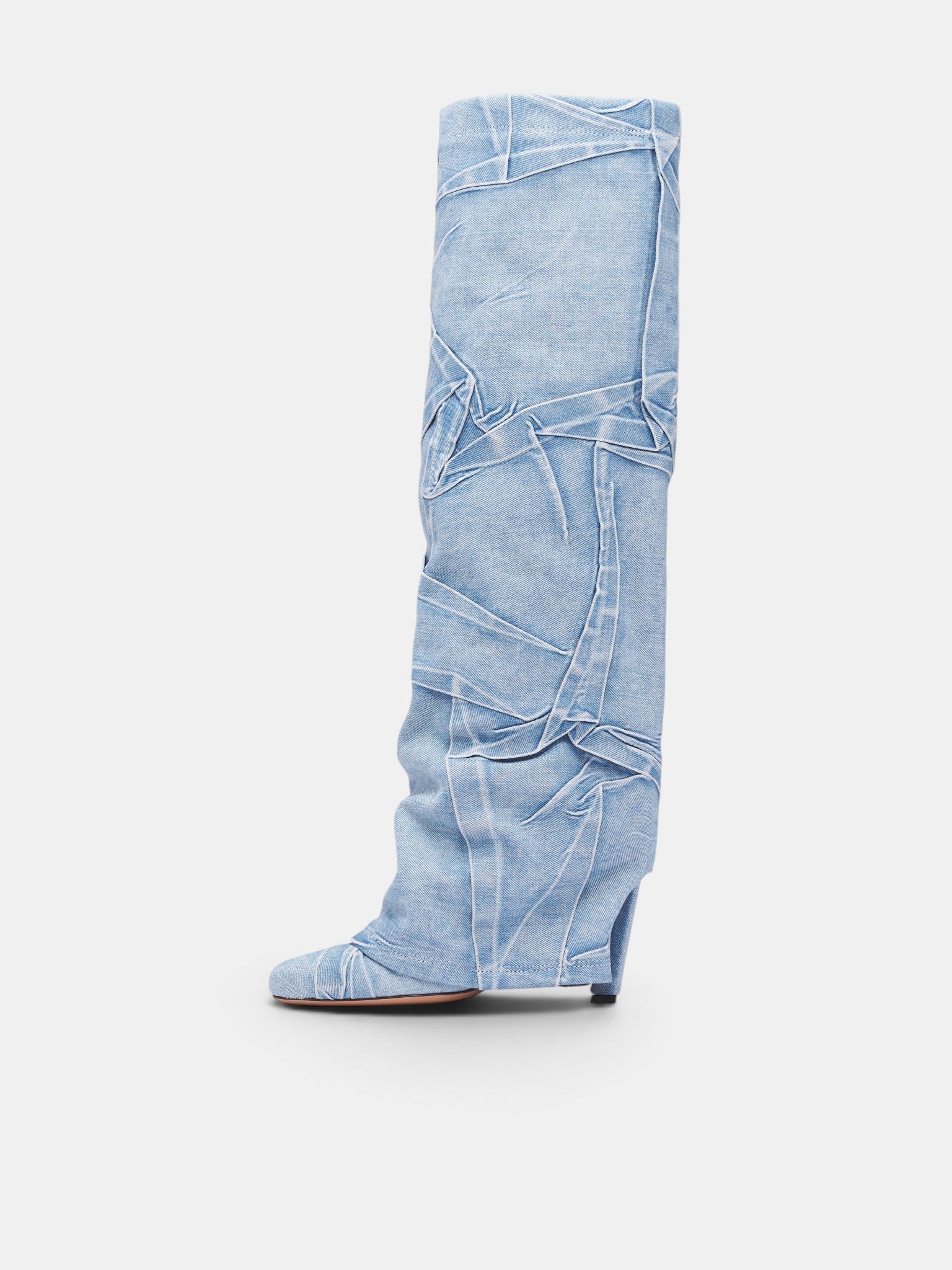 Blue Denim Folded Leon Boots (261WSH00923-BLUE)