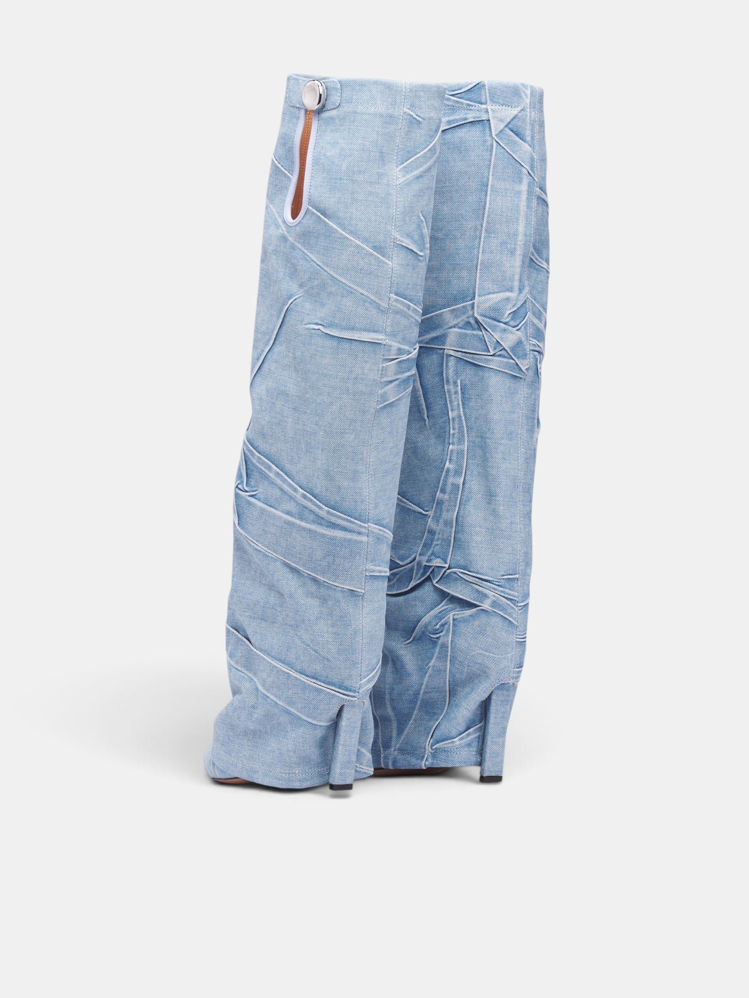 Blue Denim Folded Leon Boots (261WSH00923-BLUE)