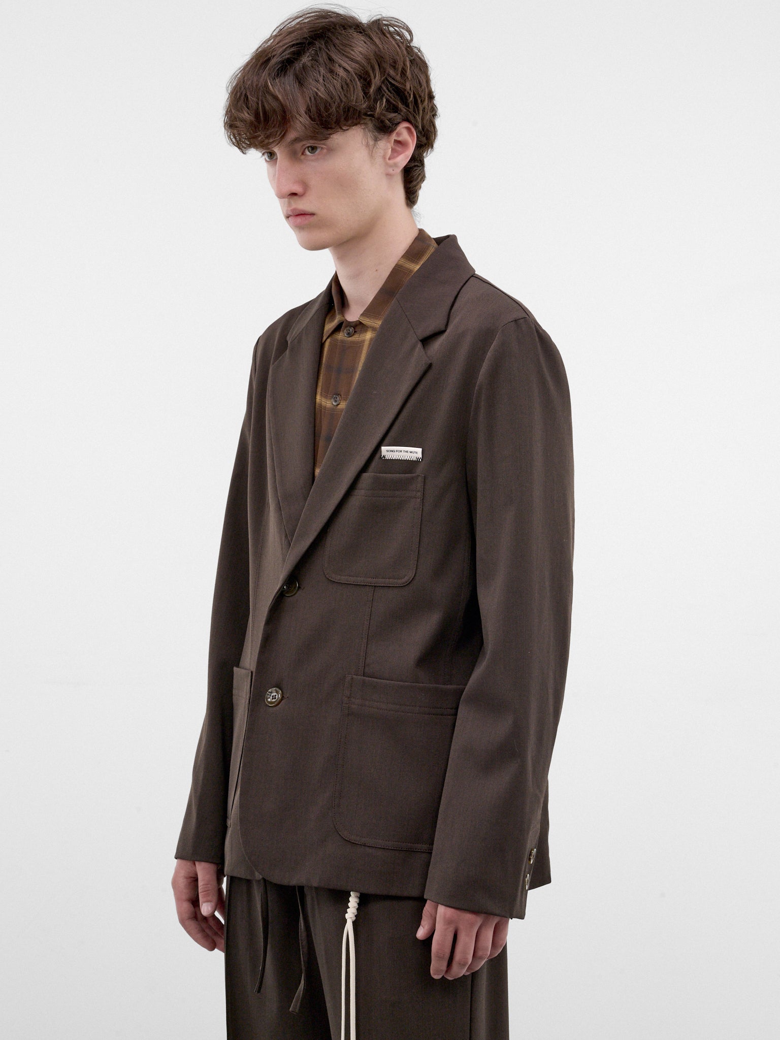 Brown Wool Tailored Blazer (262-MJK137-BROWN)