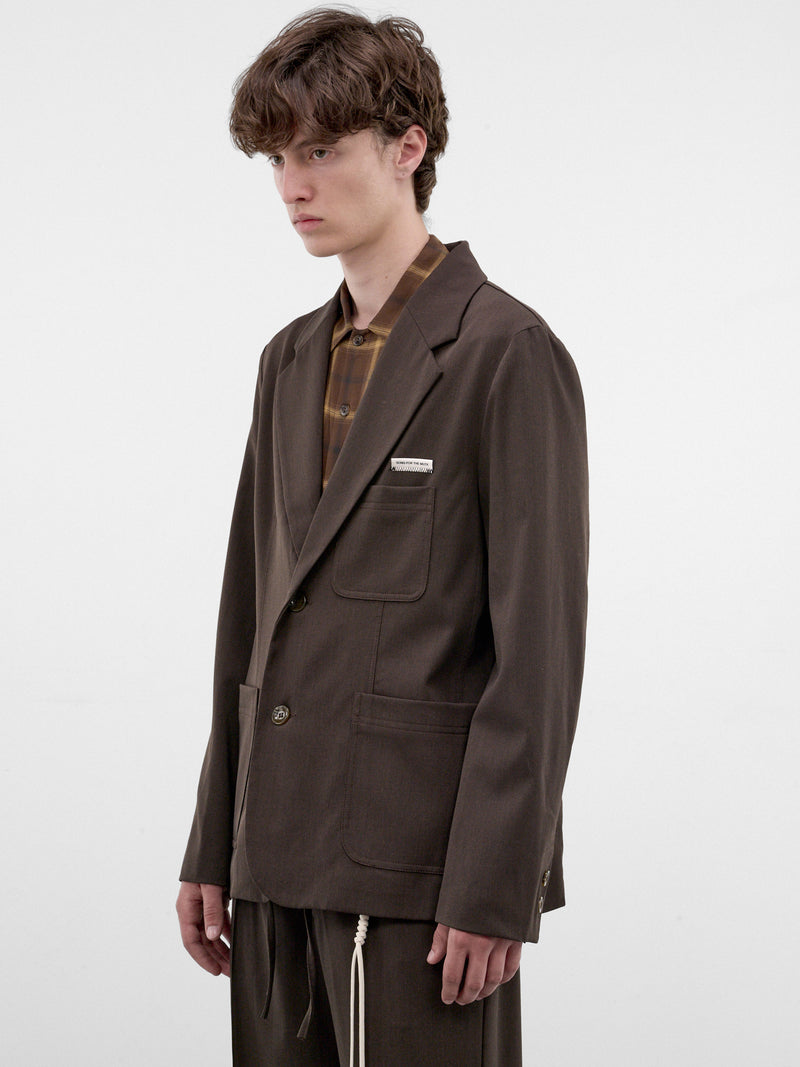 Brown Wool Tailored Blazer (262-MJK137-BROWN)