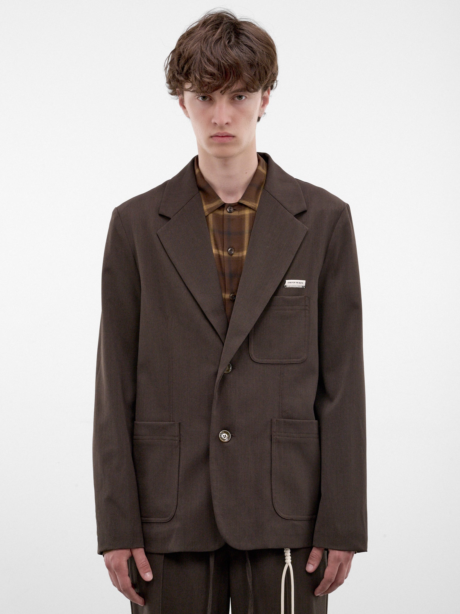 Brown Wool Tailored Blazer (262-MJK137-BROWN)