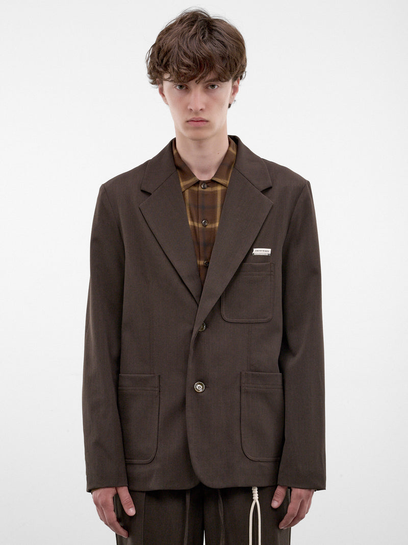 Brown Wool Tailored Blazer (262-MJK137-BROWN)
