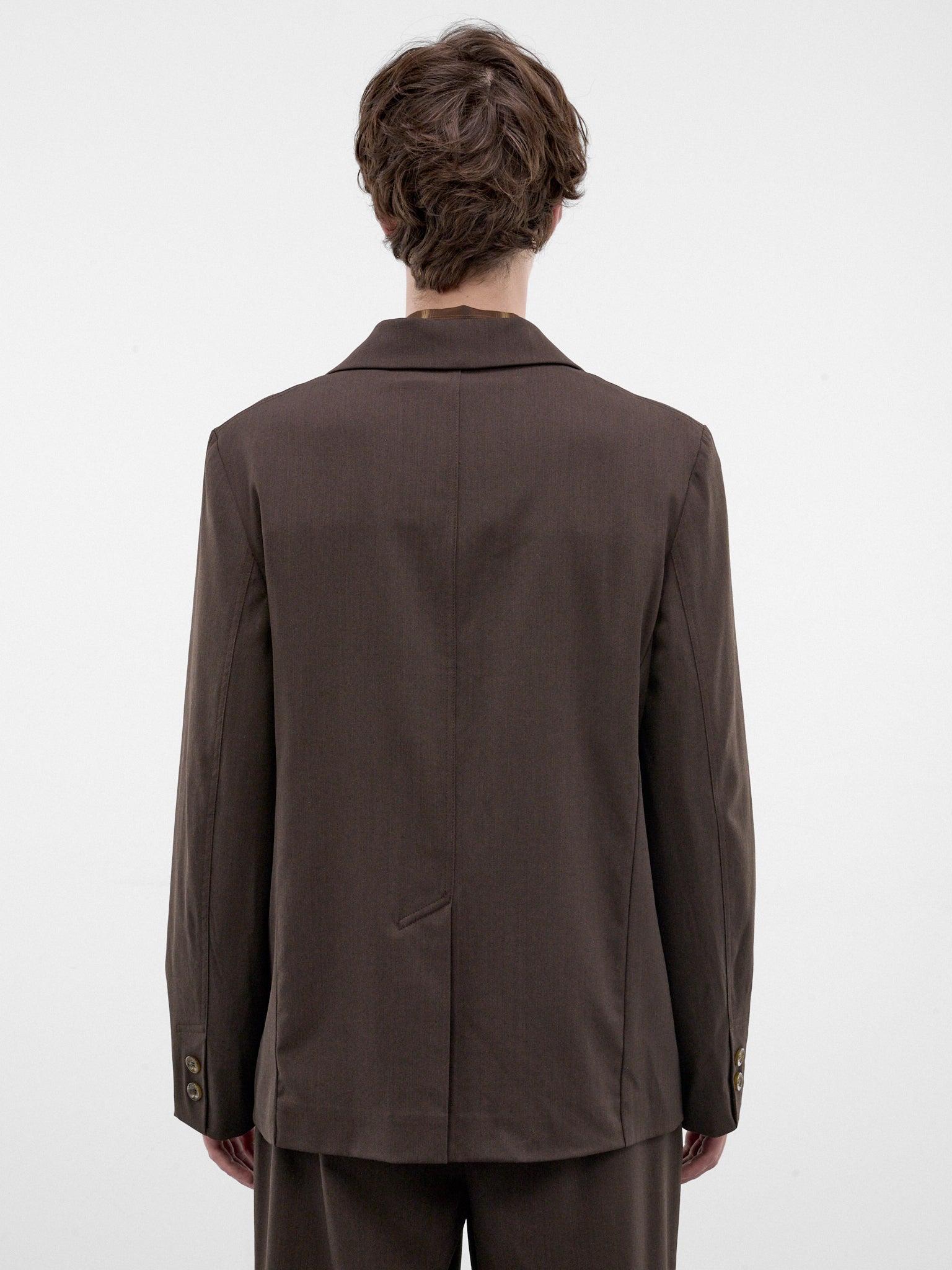 Brown Wool Tailored Blazer (262-MJK137-BROWN)