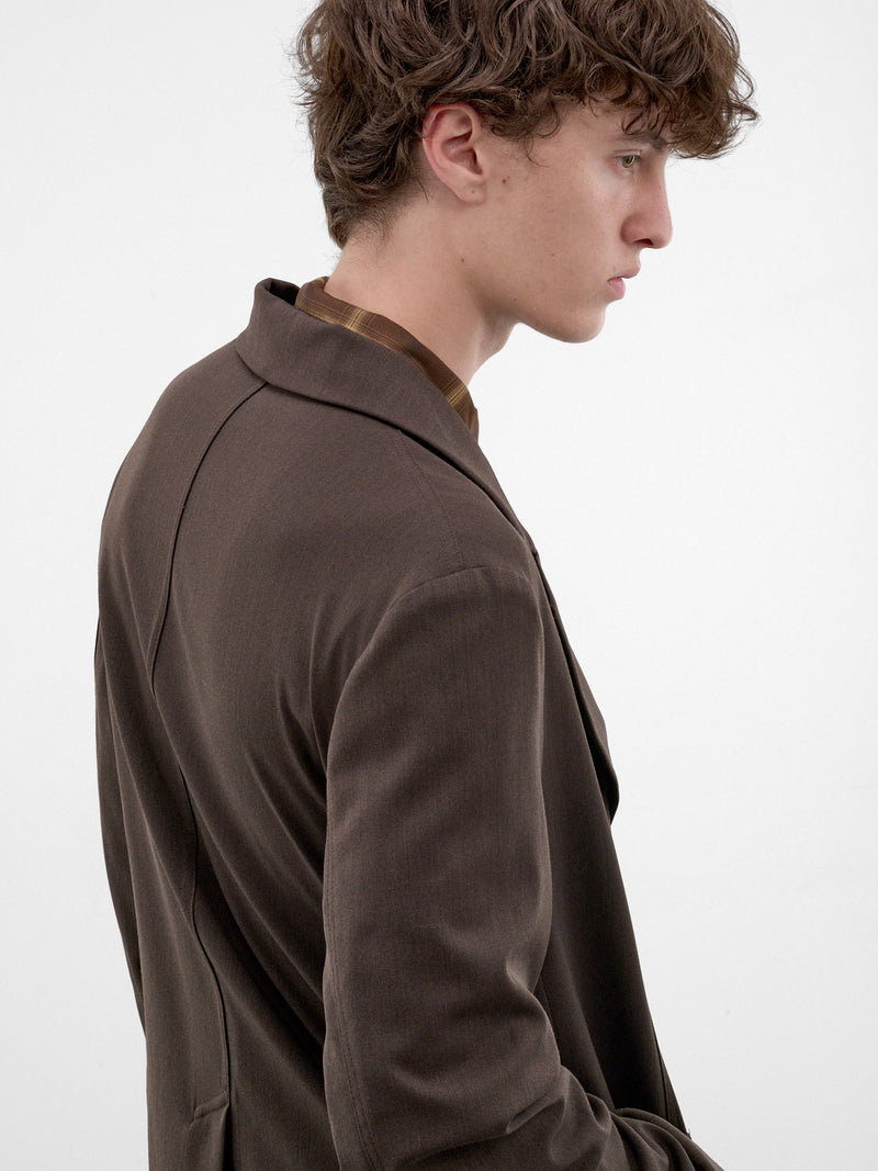 Brown Wool Tailored Blazer (262-MJK137-BROWN)