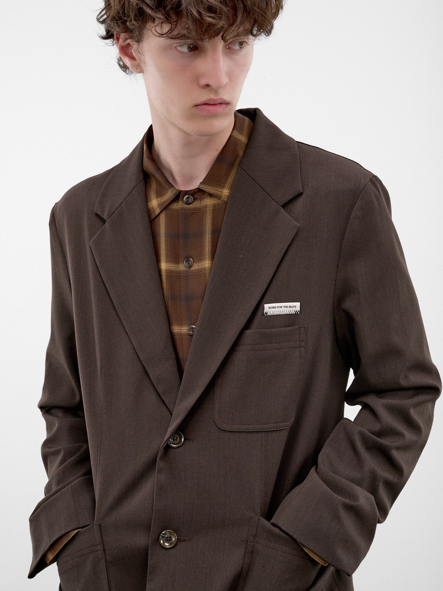 Brown Wool Tailored Blazer (262-MJK137-BROWN)