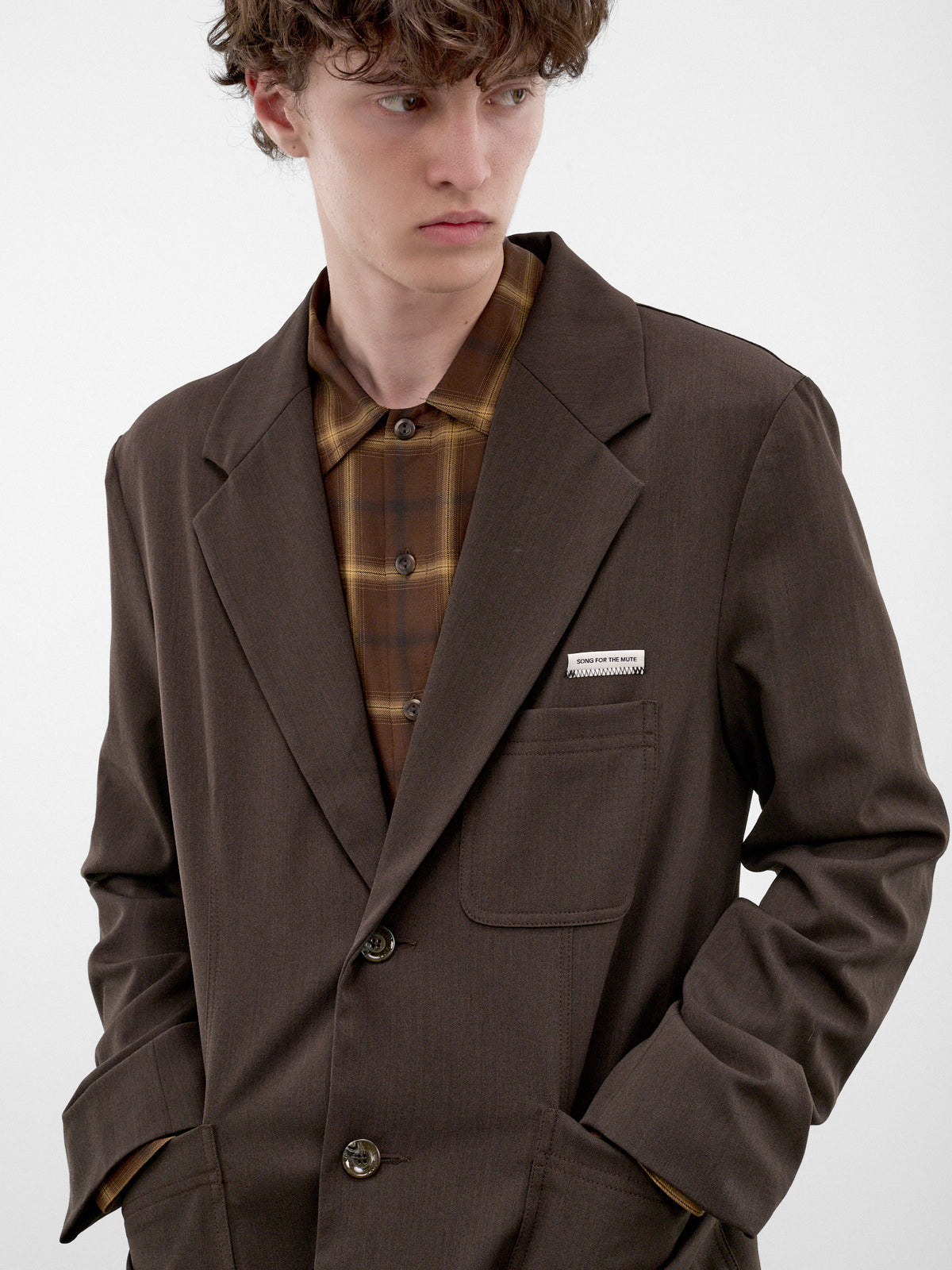 Brown Wool Tailored Blazer (262-MJK137-BROWN)