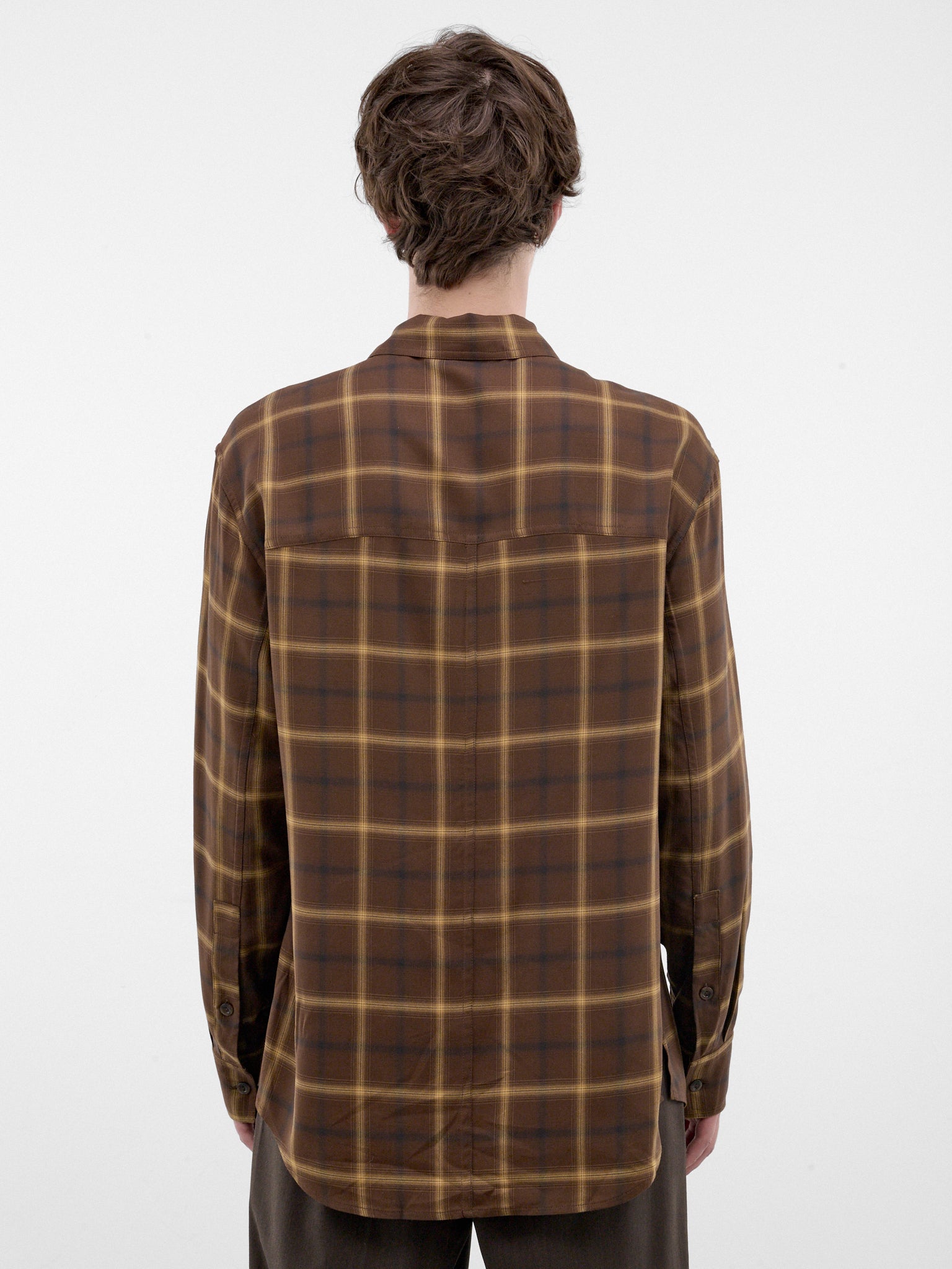 Brown Plaid Still Life Shirt (262-MSH058-BROWN)