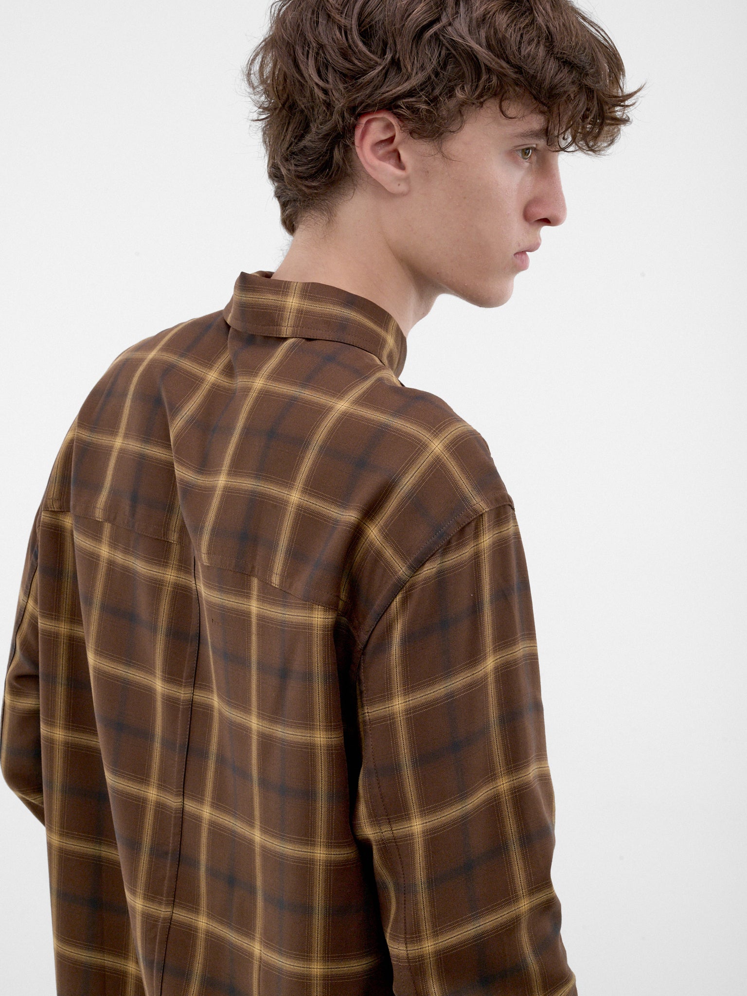 Brown Plaid Still Life Shirt (262-MSH058-BROWN)