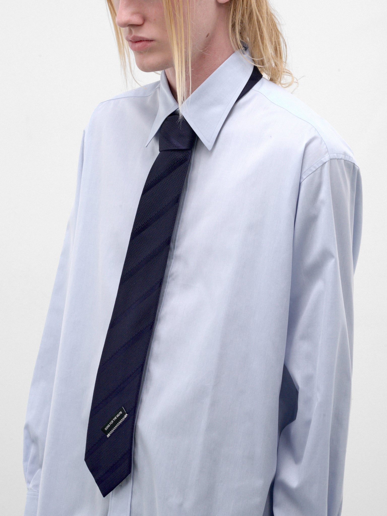 Navy Silk Diagonal Necktie (262-TIE001-NAVY)
