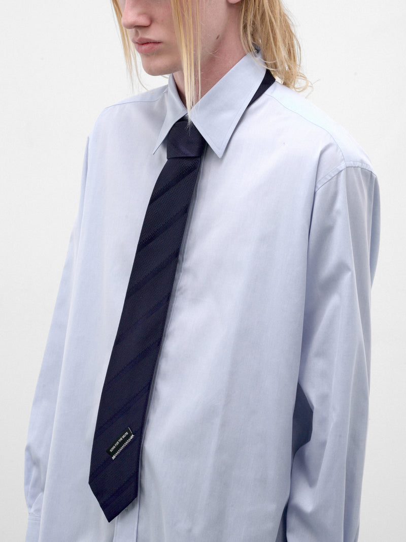 Navy Silk Diagonal Necktie (262-TIE001-NAVY)