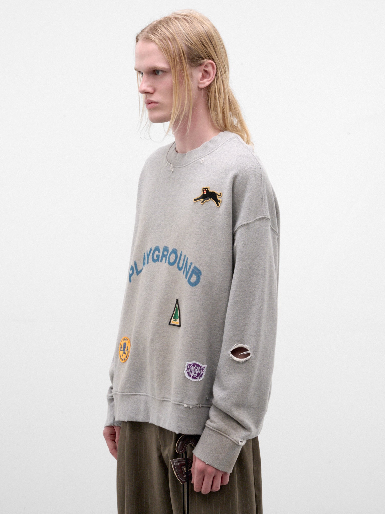 Gray Cotton Playground Relaxed Pullover (262-UJP029P5-GREY)