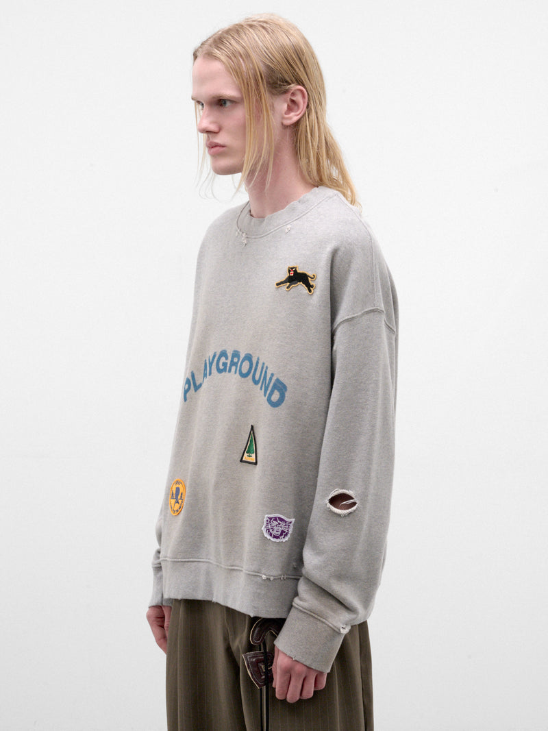 Gray Cotton Playground Relaxed Pullover (262-UJP029P5-GREY)