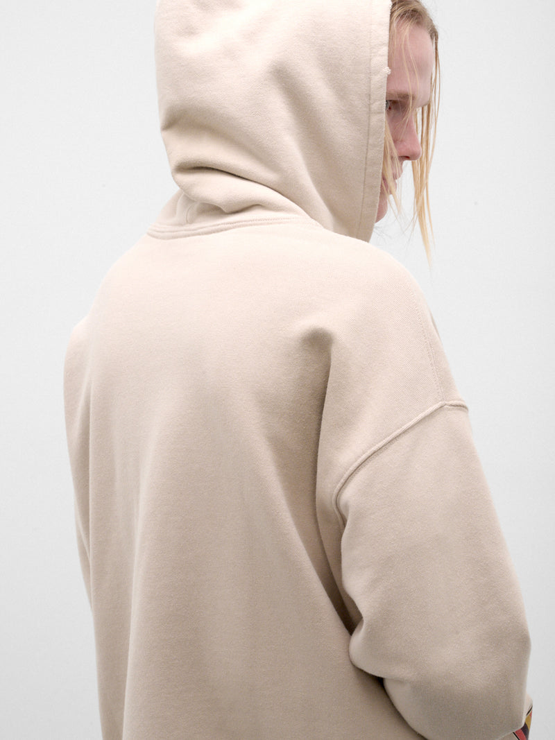 Beige Cotton Graphic Zip Hoodie (262-UJP035P9-BEIGE)