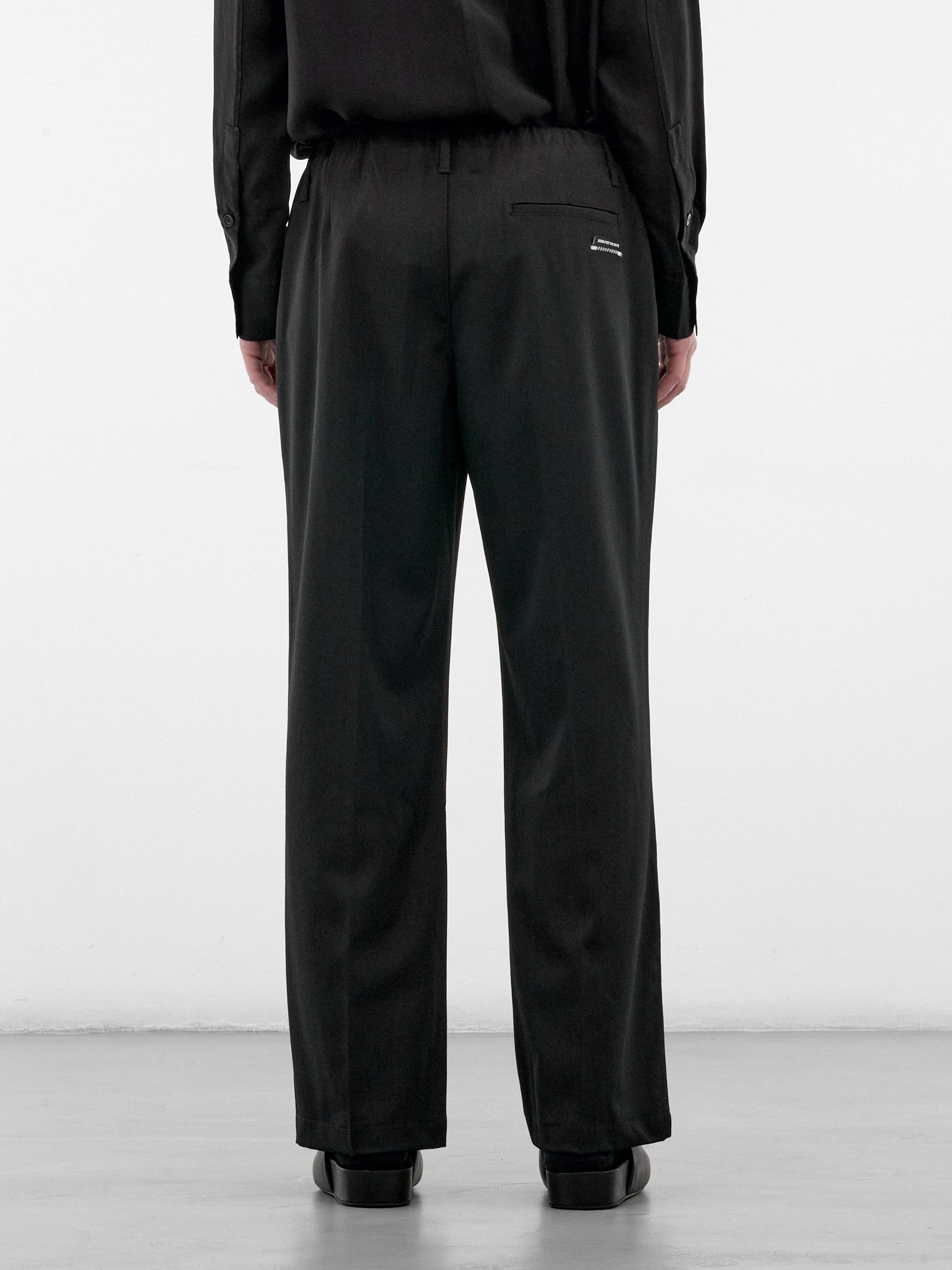 Wool Loose Pin Stitch Pants (262-UPT110-BLACK)