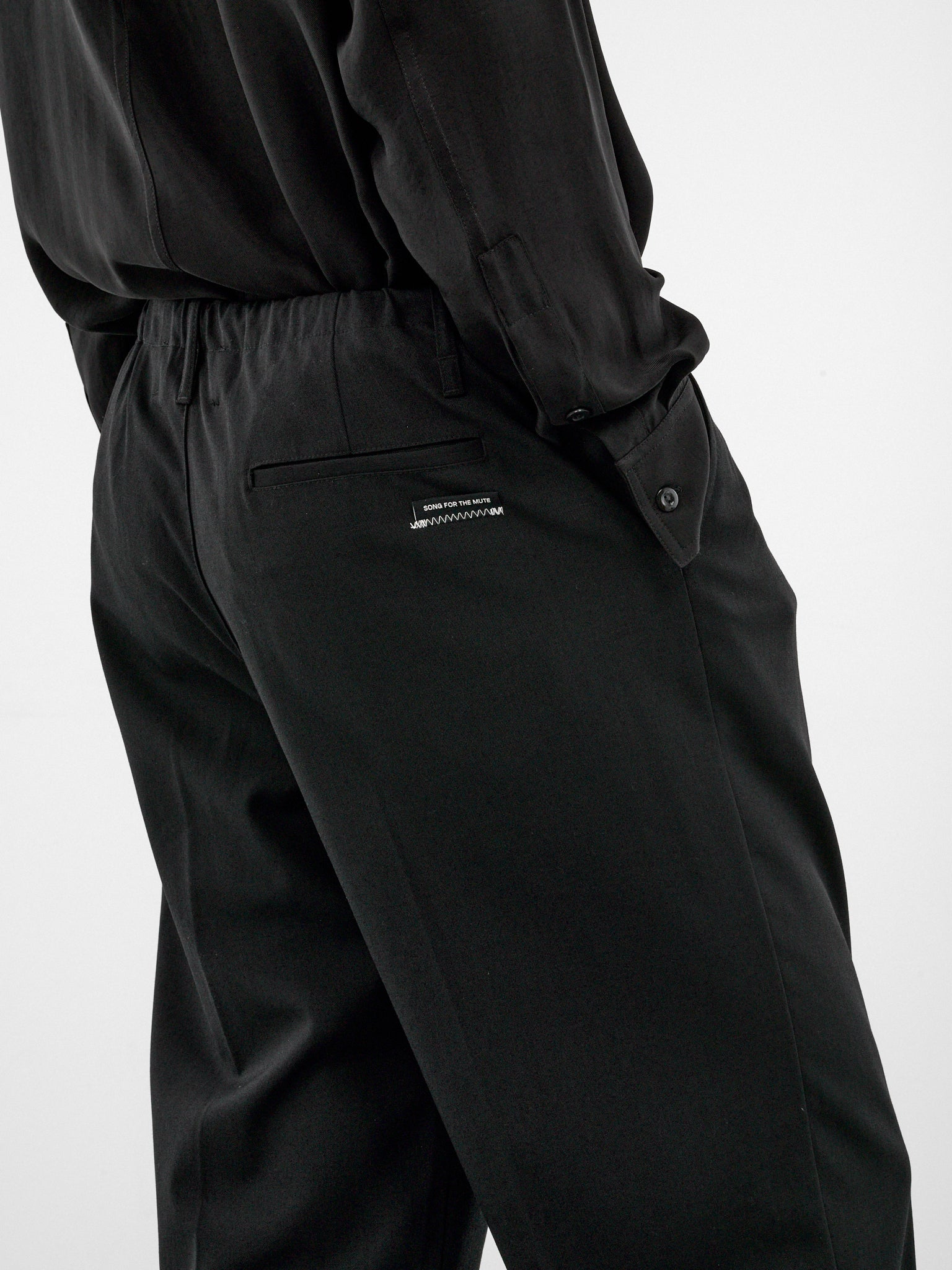 Wool Loose Pin Stitch Pants (262-UPT110-BLACK)