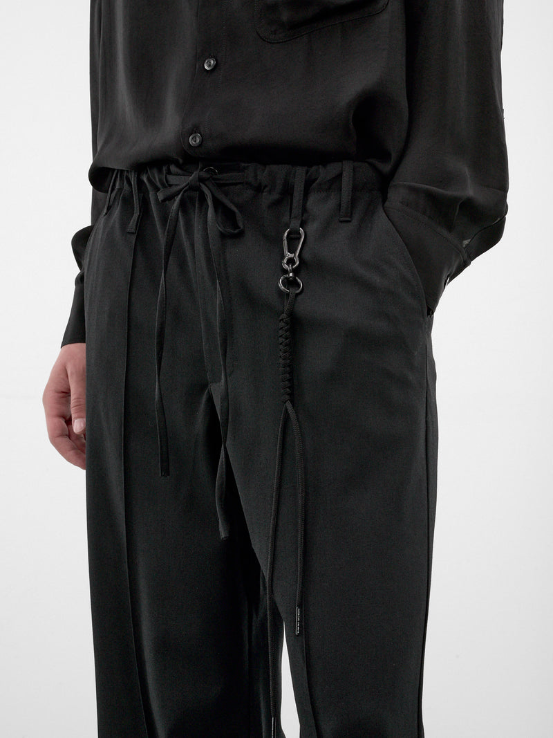 Wool Loose Pin Stitch Pants (262-UPT110-BLACK)