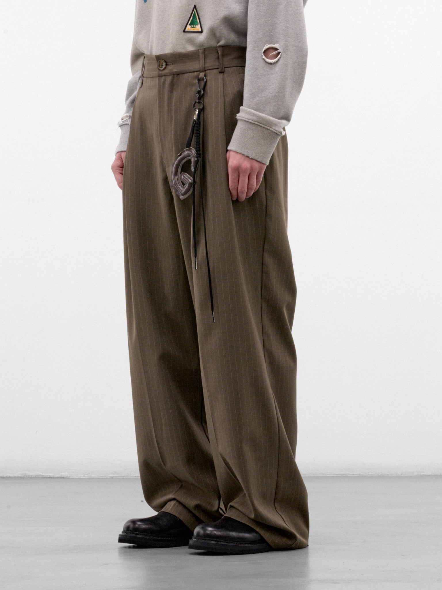 Taupe Wide Pleated Trousers (262-UPT109E-TAUPE)