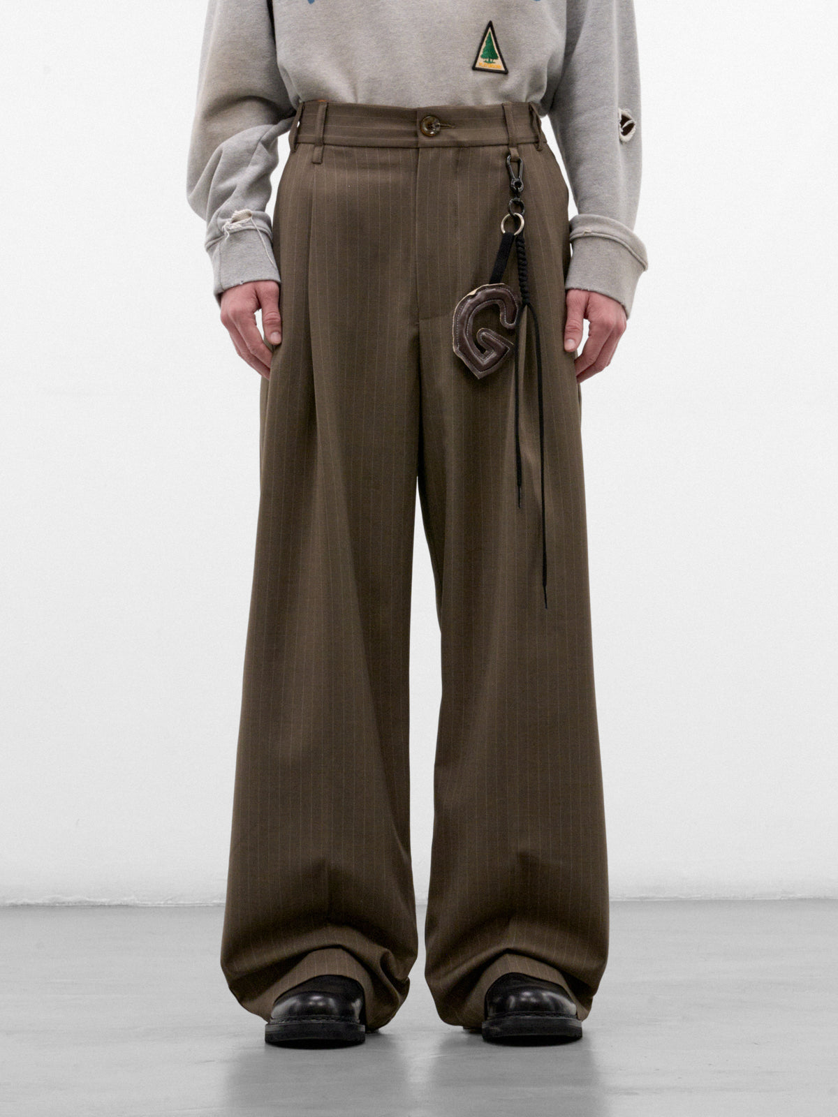 Taupe Wide Pleated Trousers (262-UPT109E-TAUPE)