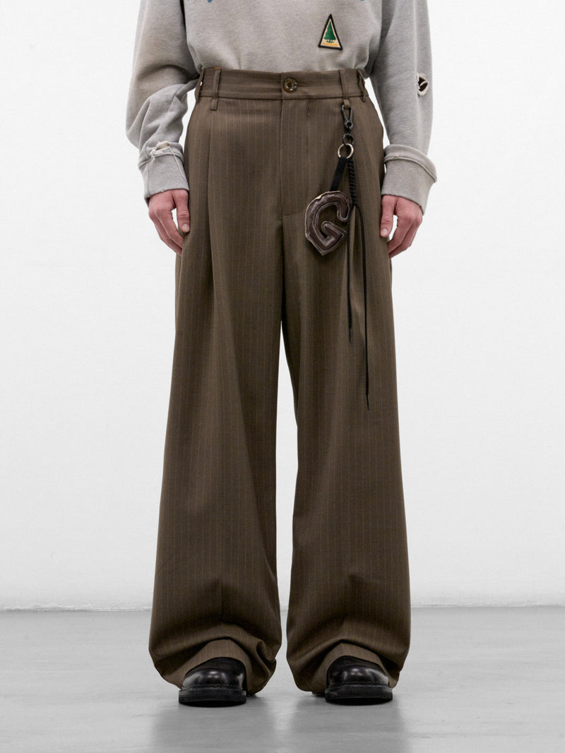 Taupe Wide Pleated Trousers (262-UPT109E-TAUPE)